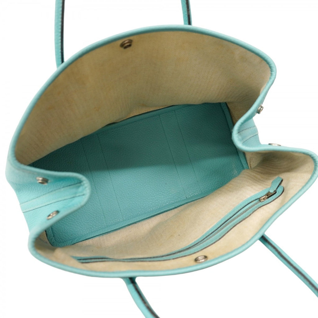 HMS Hermès Garden PM Country Blue Atoll Tote Bag with T Stamp for Women