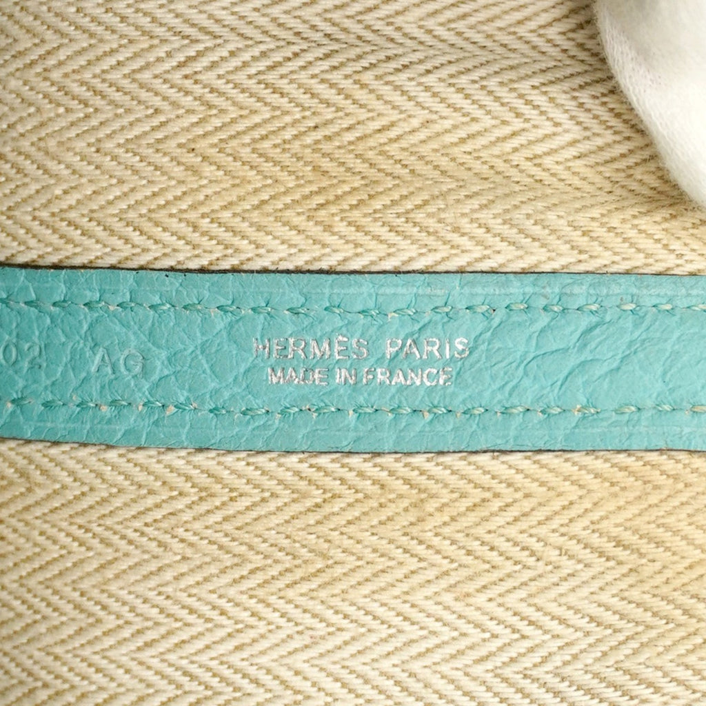 HMS Hermès Garden PM Country Blue Atoll Tote Bag with T Stamp for Women