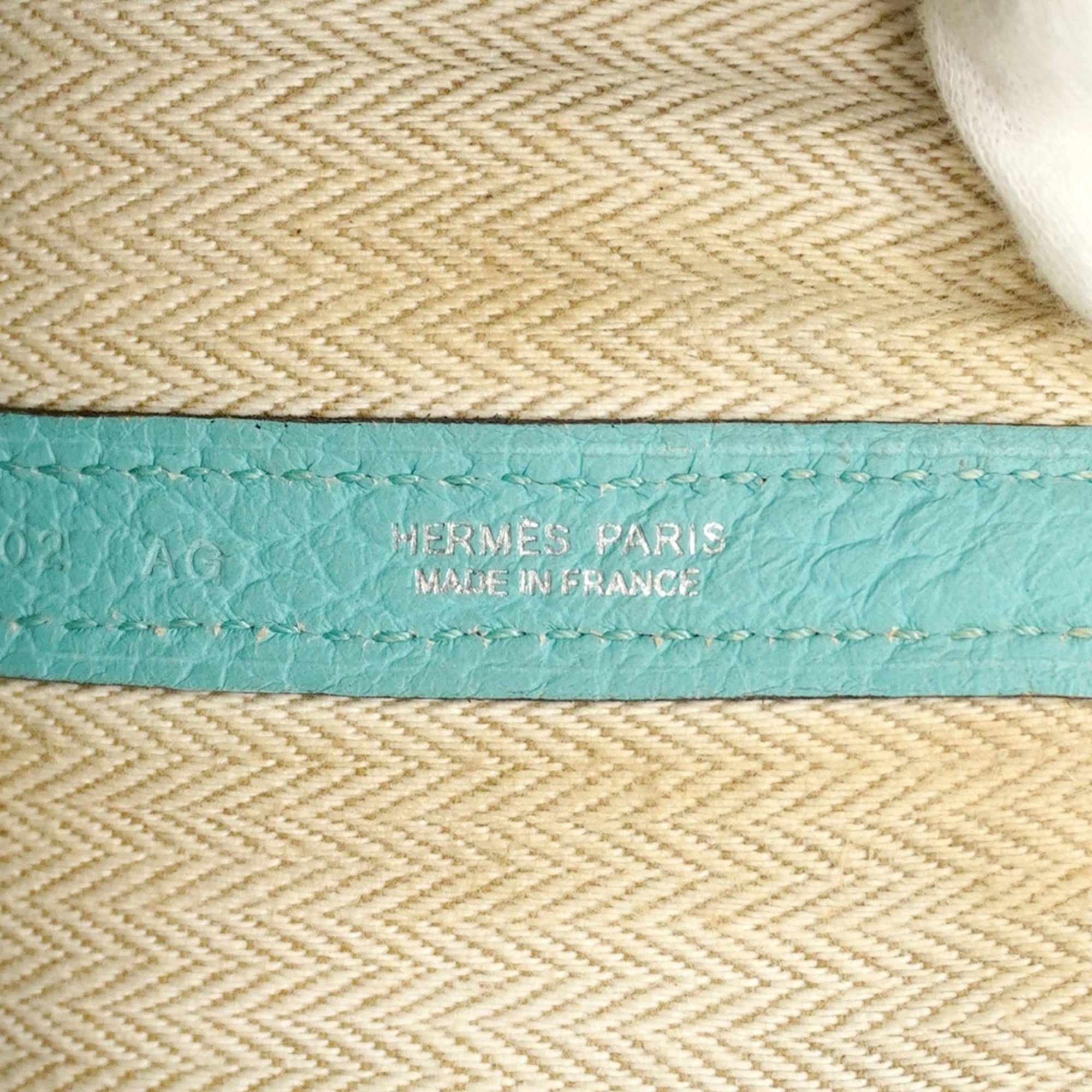 HMS Hermès Garden PM Country Blue Atoll Tote Bag with T Stamp for Women