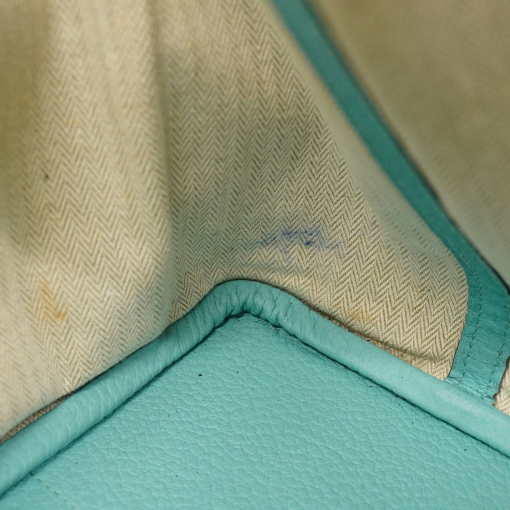 HMS Hermès Garden PM Country Blue Atoll Tote Bag with T Stamp for Women