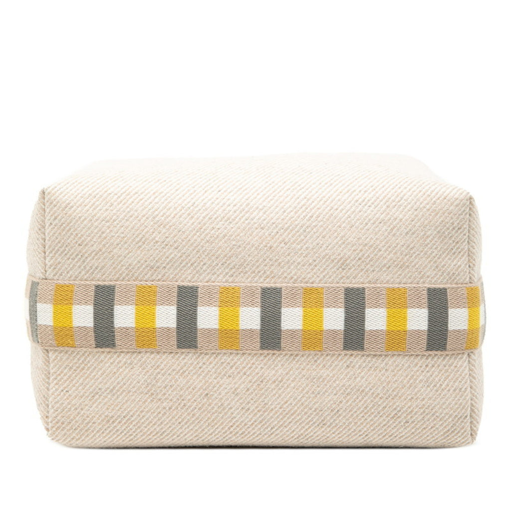 HMS Hermès Brid A Black GM Handbag in Natural Beige and Gray Canvas for Women