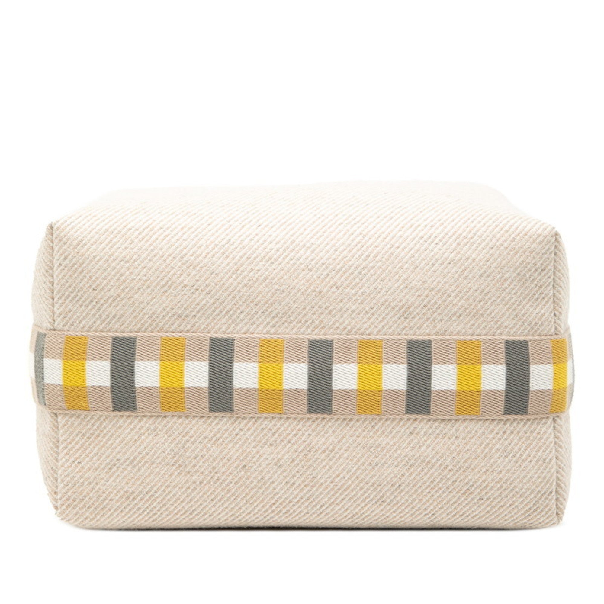 HMS Hermès Brid A Black GM Handbag in Natural Beige and Gray Canvas for Women