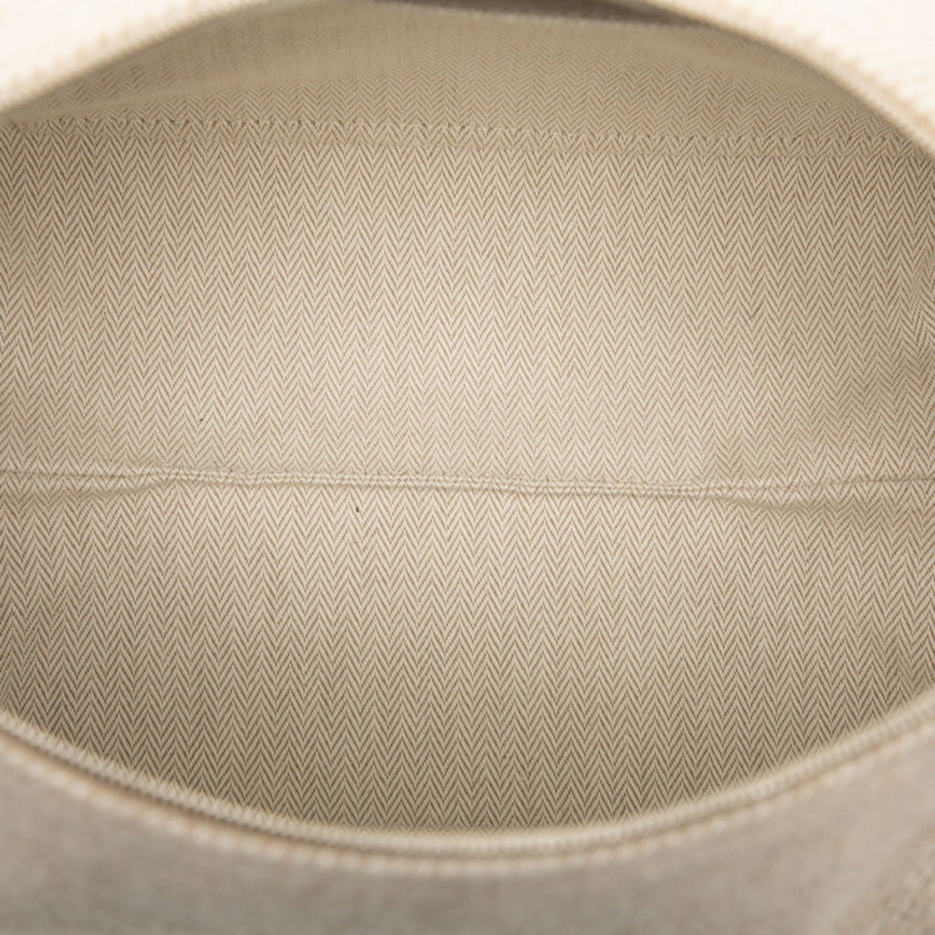 HMS Hermès Brid A Black GM Handbag in Natural Beige and Gray Canvas for Women