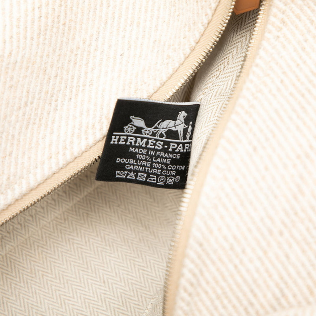 HMS Hermès Brid A Black GM Handbag in Natural Beige and Gray Canvas for Women