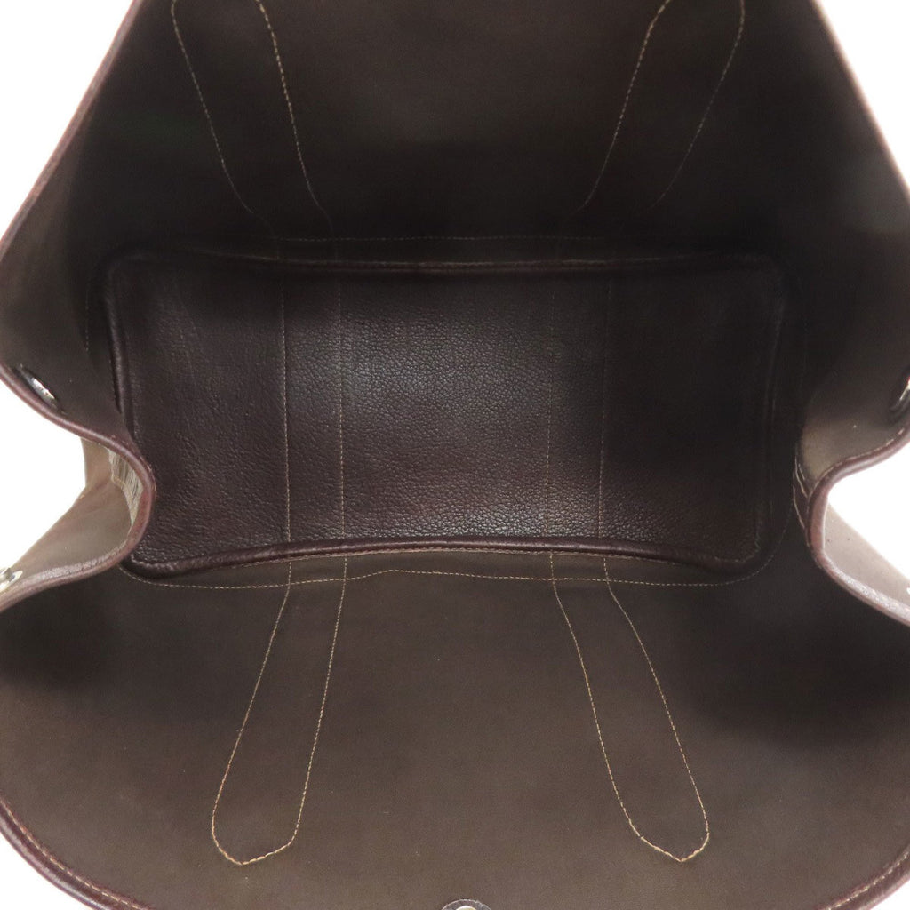 HMS Hermès Garden Party PM Tote Bag with Silver Hardware, Toile Officier, Women's