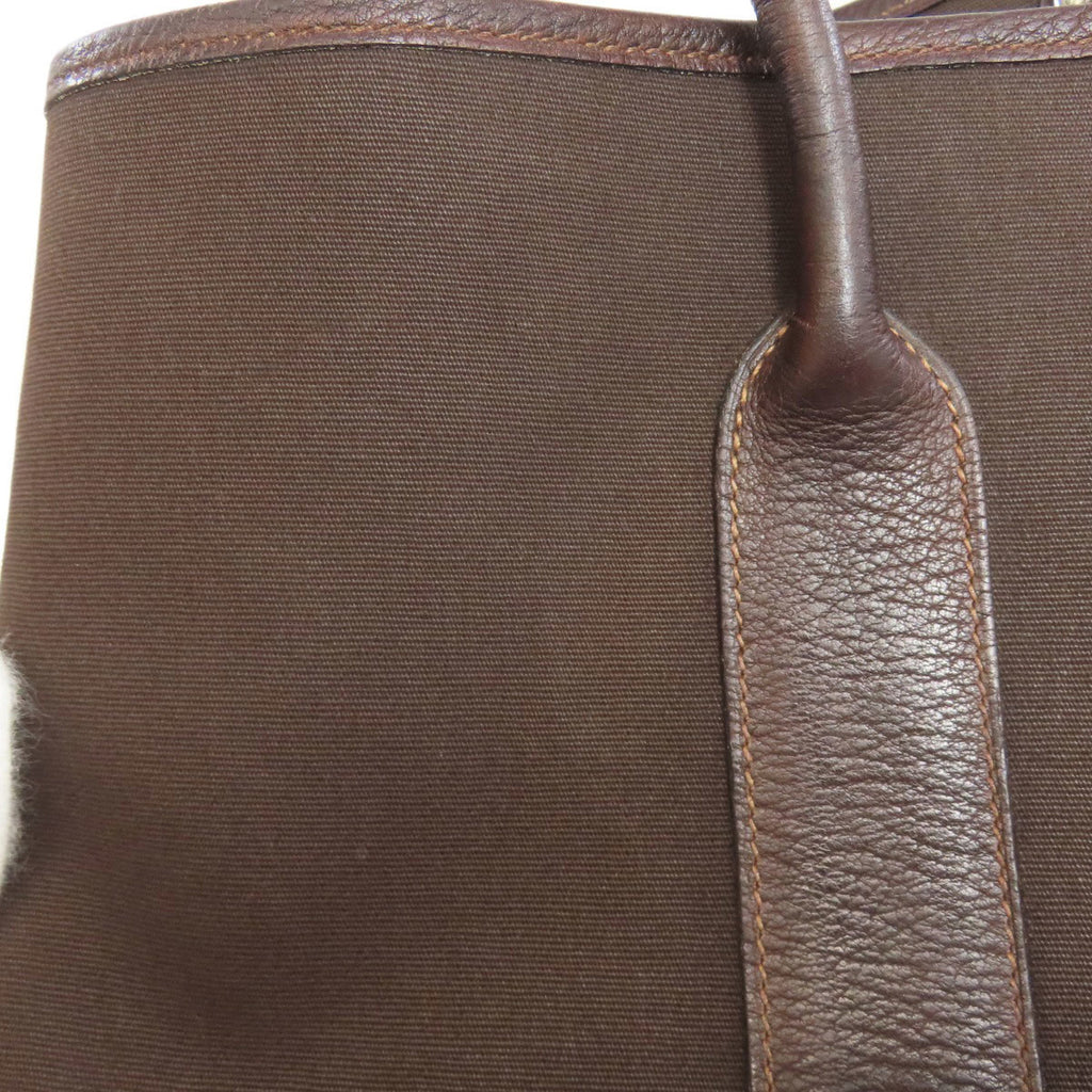 HMS Hermès Garden Party PM Tote Bag with Silver Hardware, Toile Officier, Women's