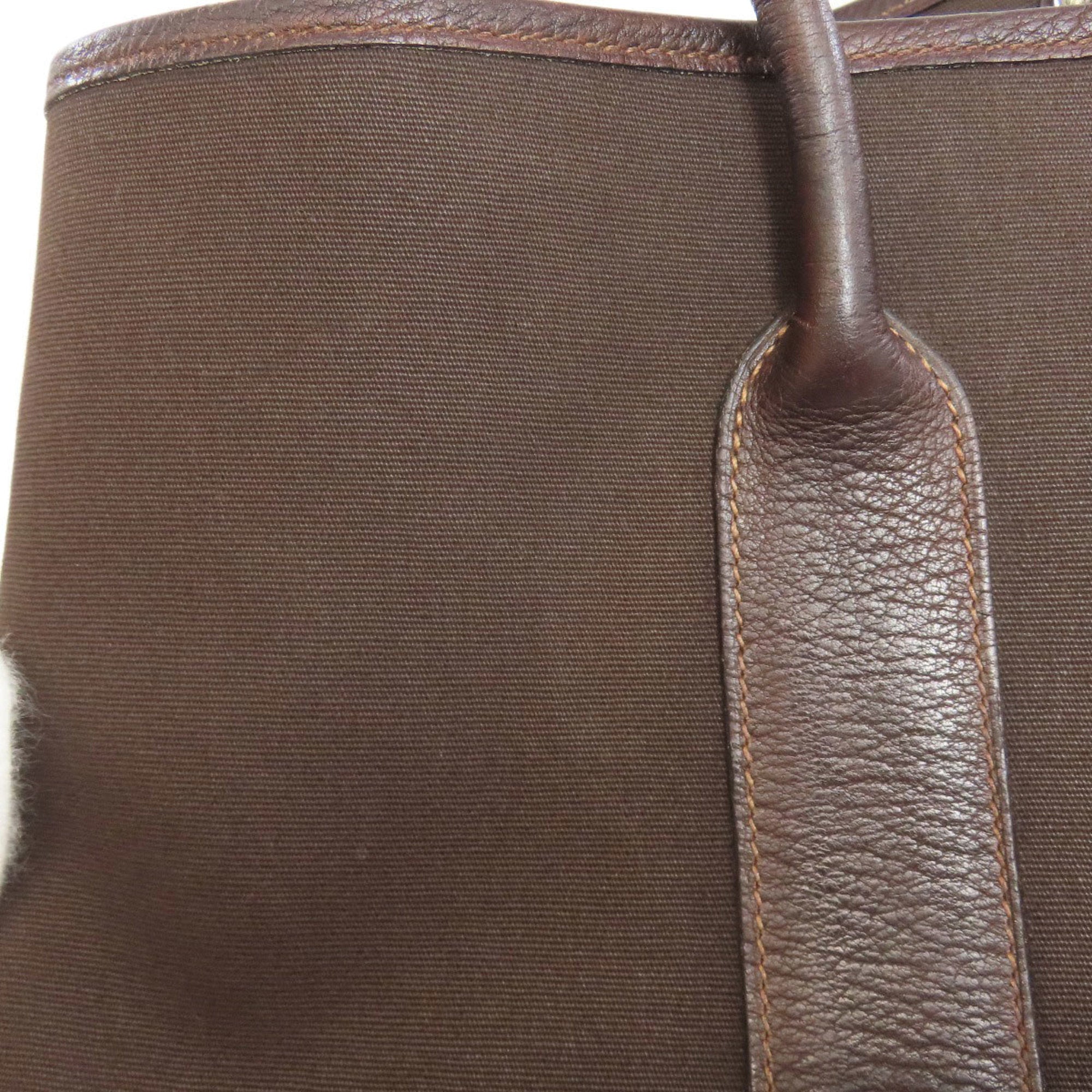 HMS Hermès Garden Party PM Tote Bag with Silver Hardware, Toile Officier, Women's