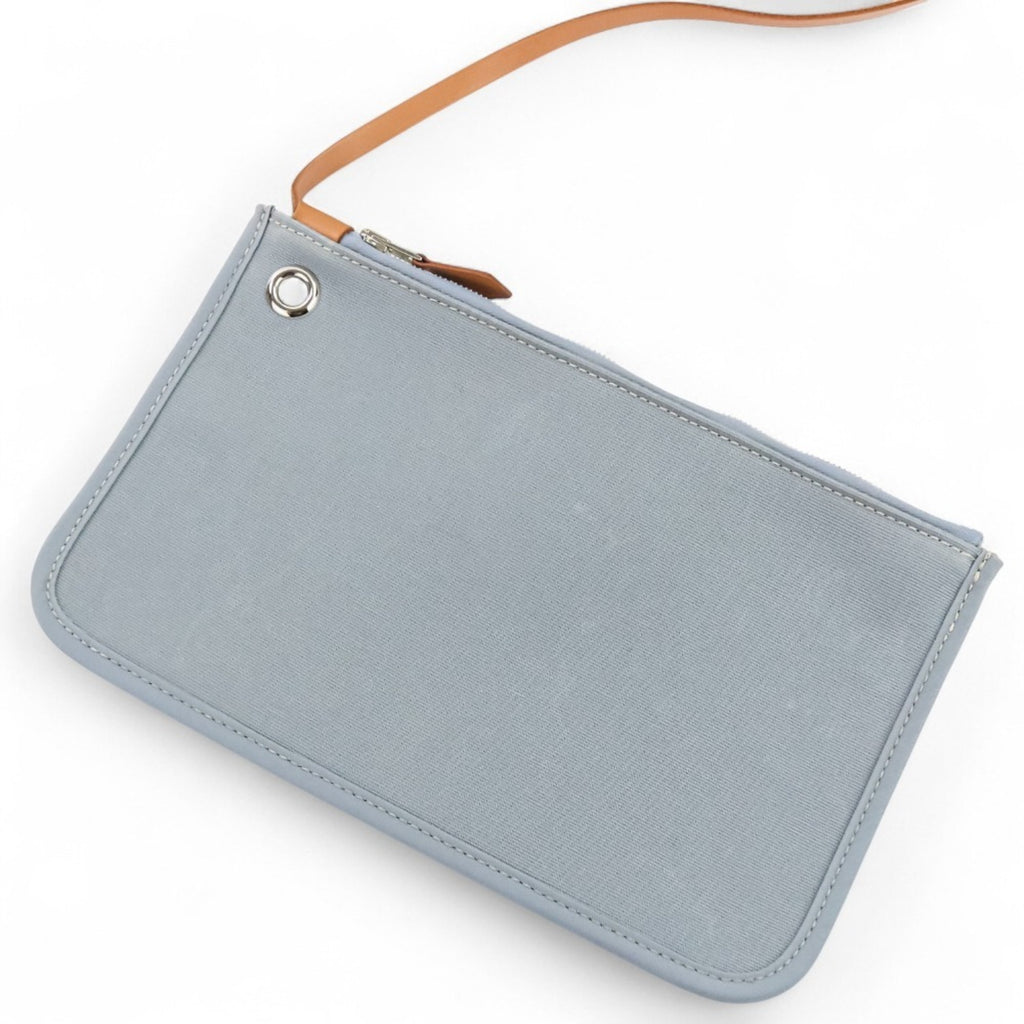 HMS Hermes Airbag Zip PM 2-way Handbag/Shoulder Bag, T Stamp, Blue/Brown, Women's