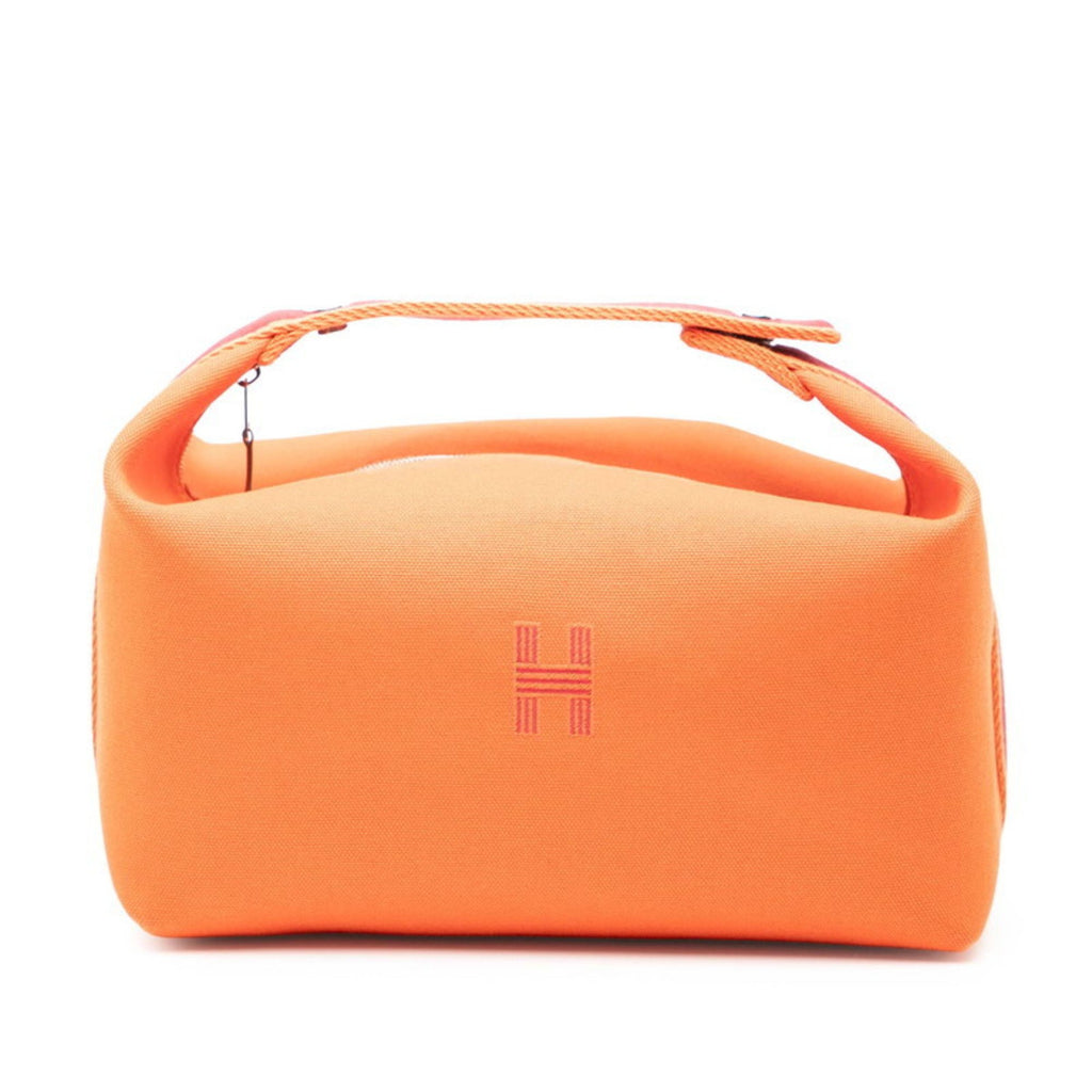 HMS Hermès Brides A Black GM Handbag in Orange Canvas for Women