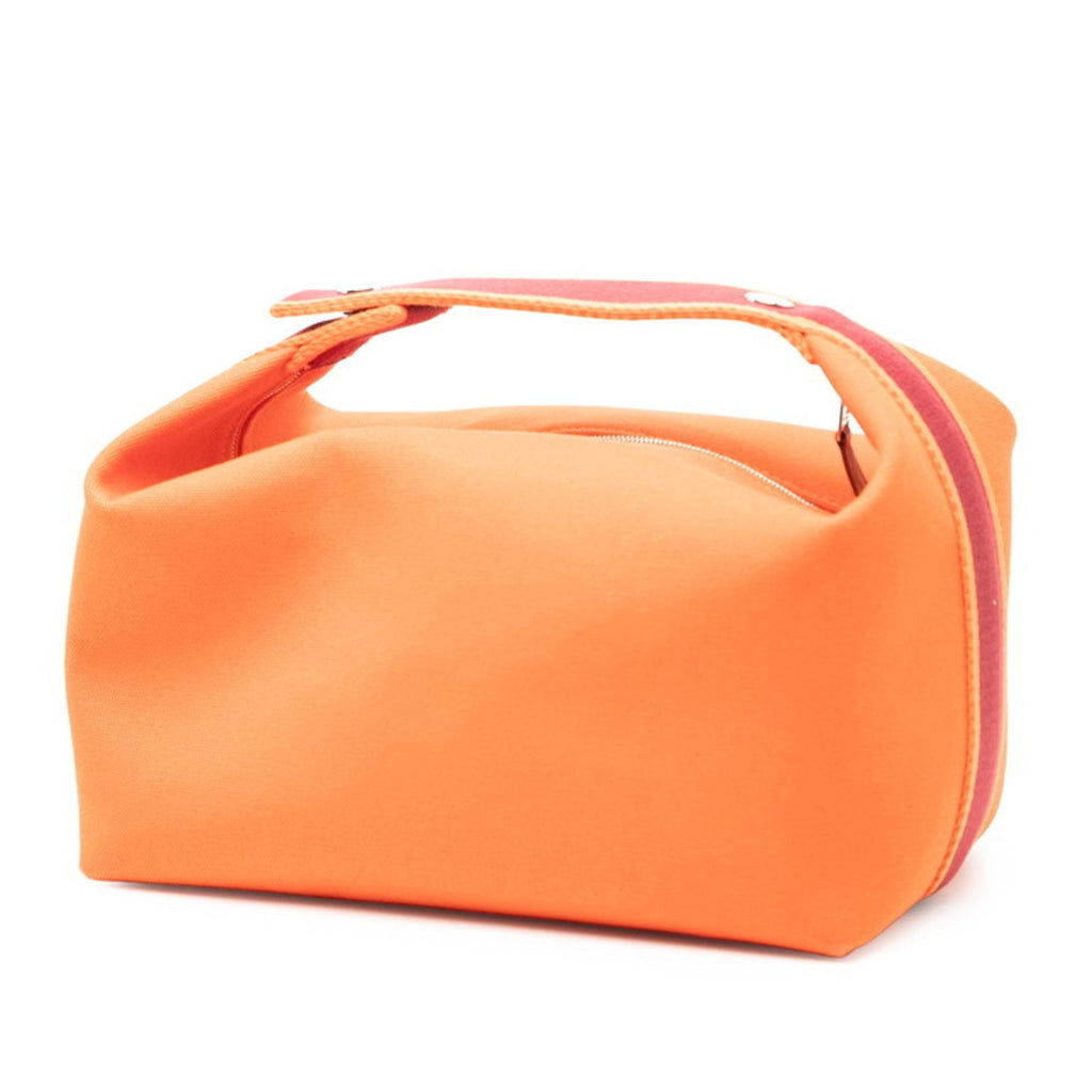 HMS Hermès Brides A Black GM Handbag in Orange Canvas for Women