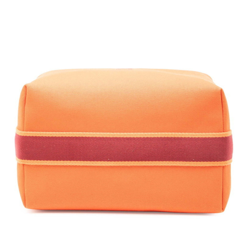 HMS Hermès Brides A Black GM Handbag in Orange Canvas for Women