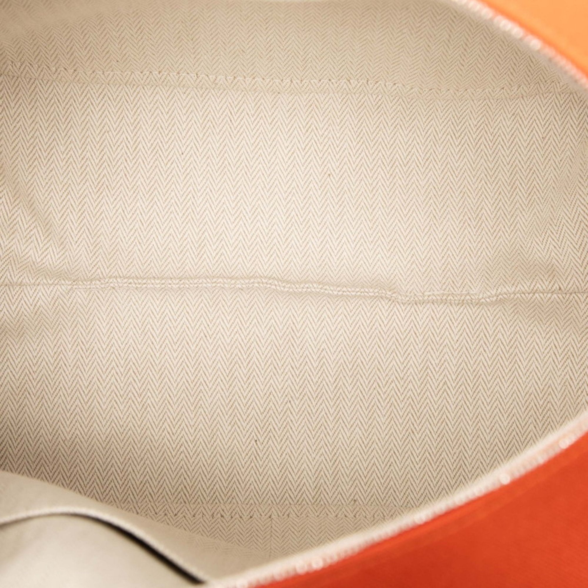 HMS Hermès Brides A Black GM Handbag in Orange Canvas for Women