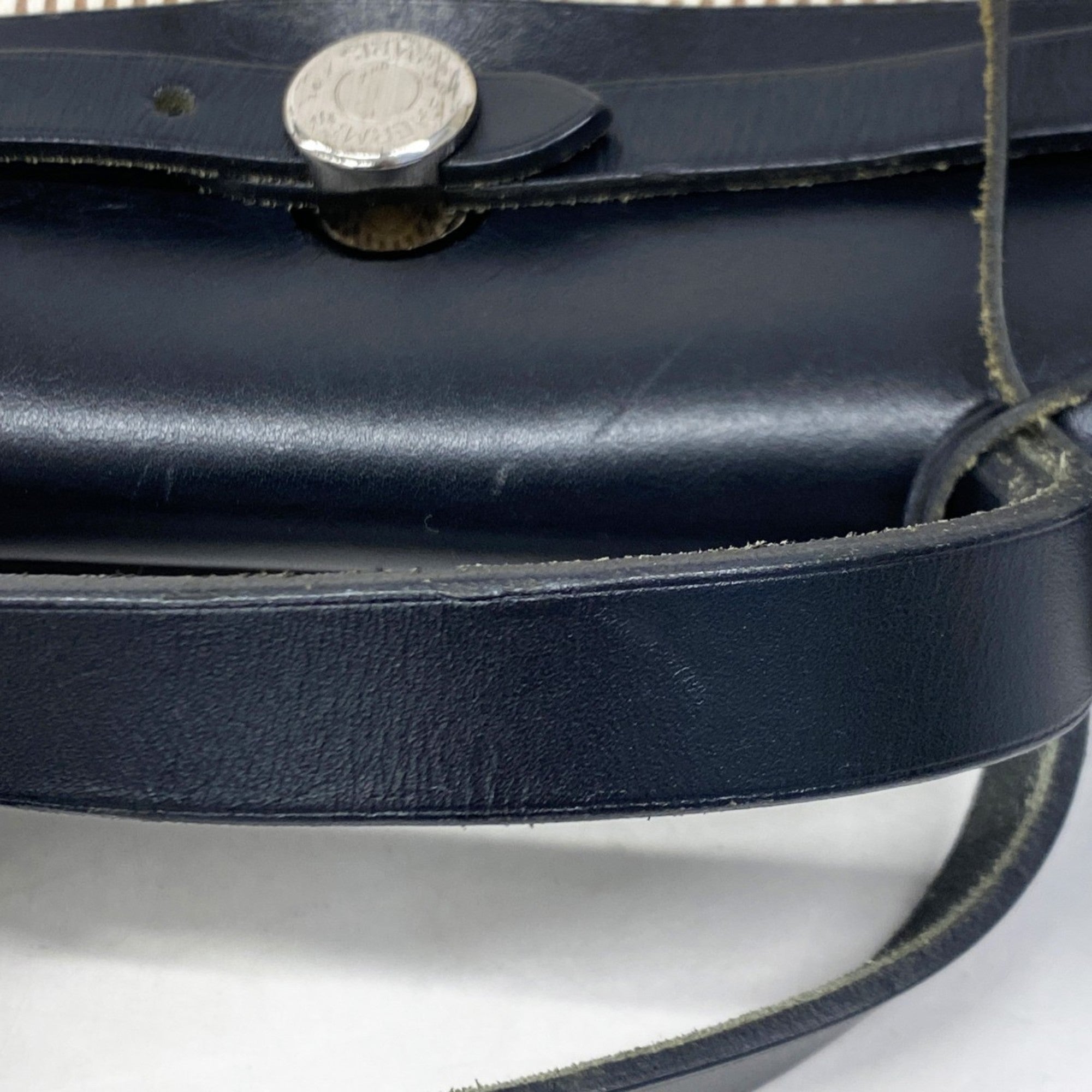 HMS Hermès Handbag, Airbag PM, Toile GM, Black, G Stamp, 2-Way Bag for Women