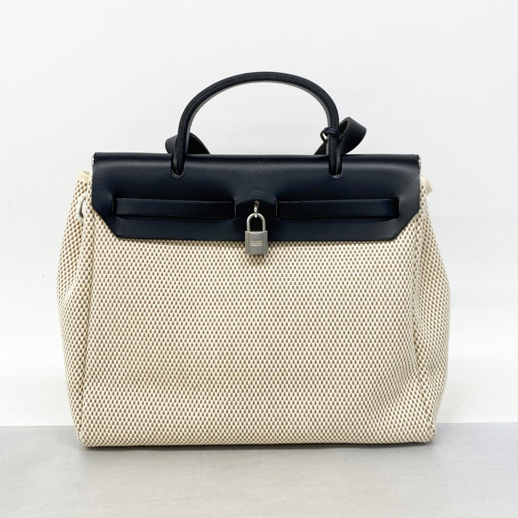 HMS Hermès Handbag, Airbag PM, Toile GM, Black, G Stamp, 2-Way Bag for Women