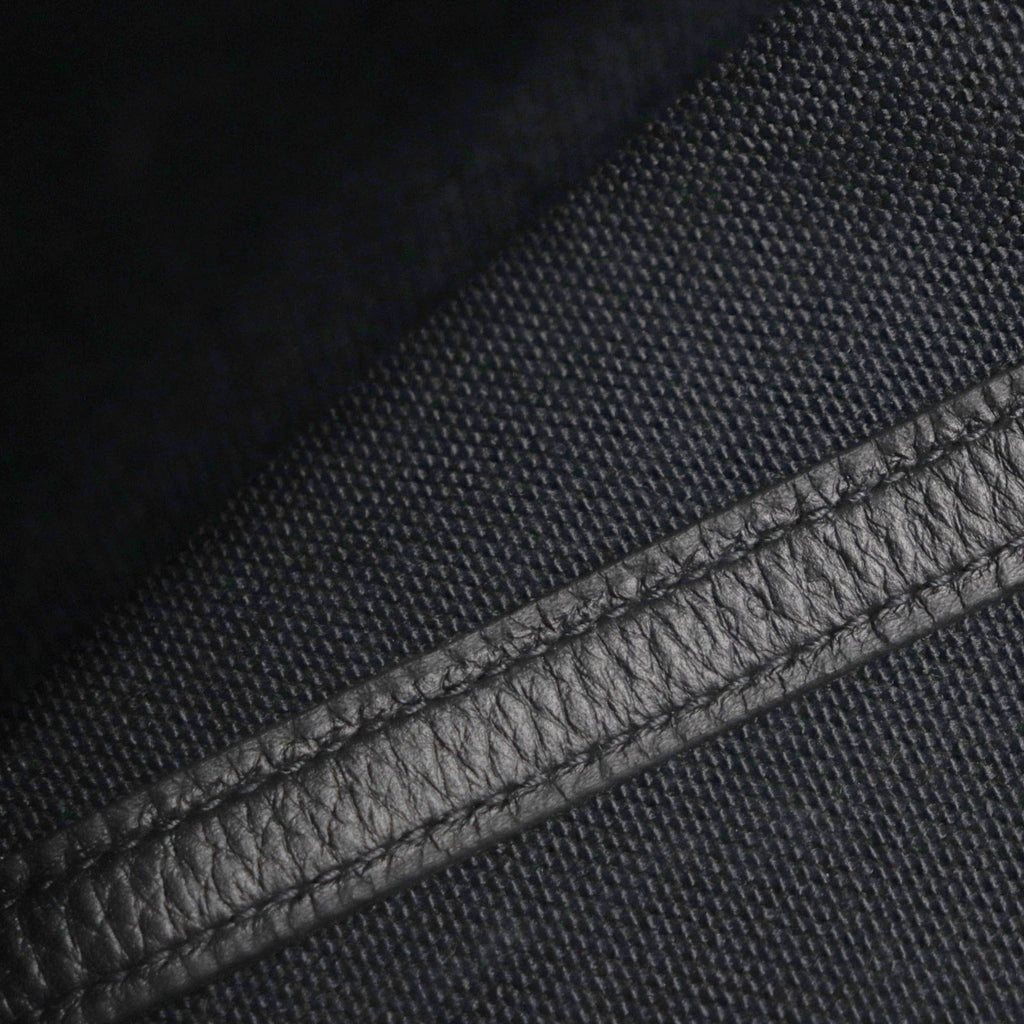 HMS Pur Sangle Toile Militaire Taurillon Clemence Tote Bag, Black, Camel, U Stamp, Made in France, Men's