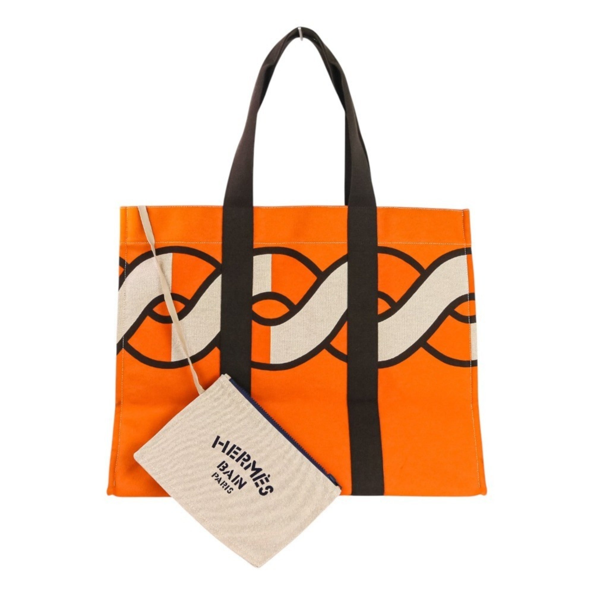 HMS Sebas de Plage Tote Bag Beach Torsade Marine Orange Brown Women's