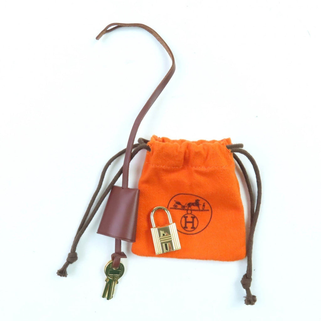 HMS Airbag PM Toile Officier Vibrato Shoulder Bag with Gold Hardware, Brown, F Stamp, Box and Dust Included, Made in France, Women's