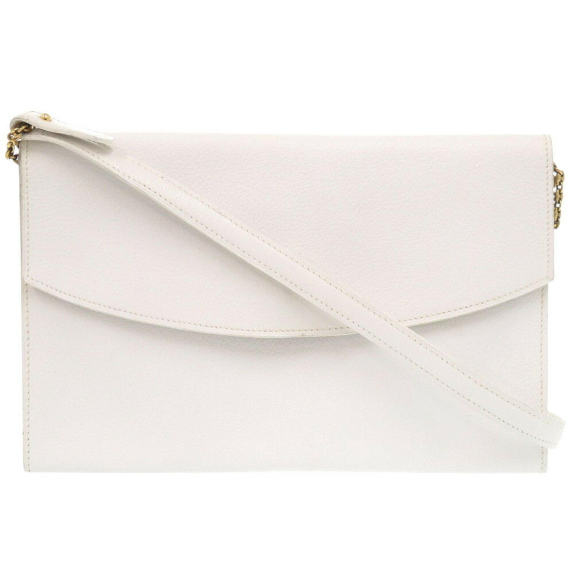 HMS Veau Gulliver White 〇K Stamped Shoulder Bag 0848 HERMES