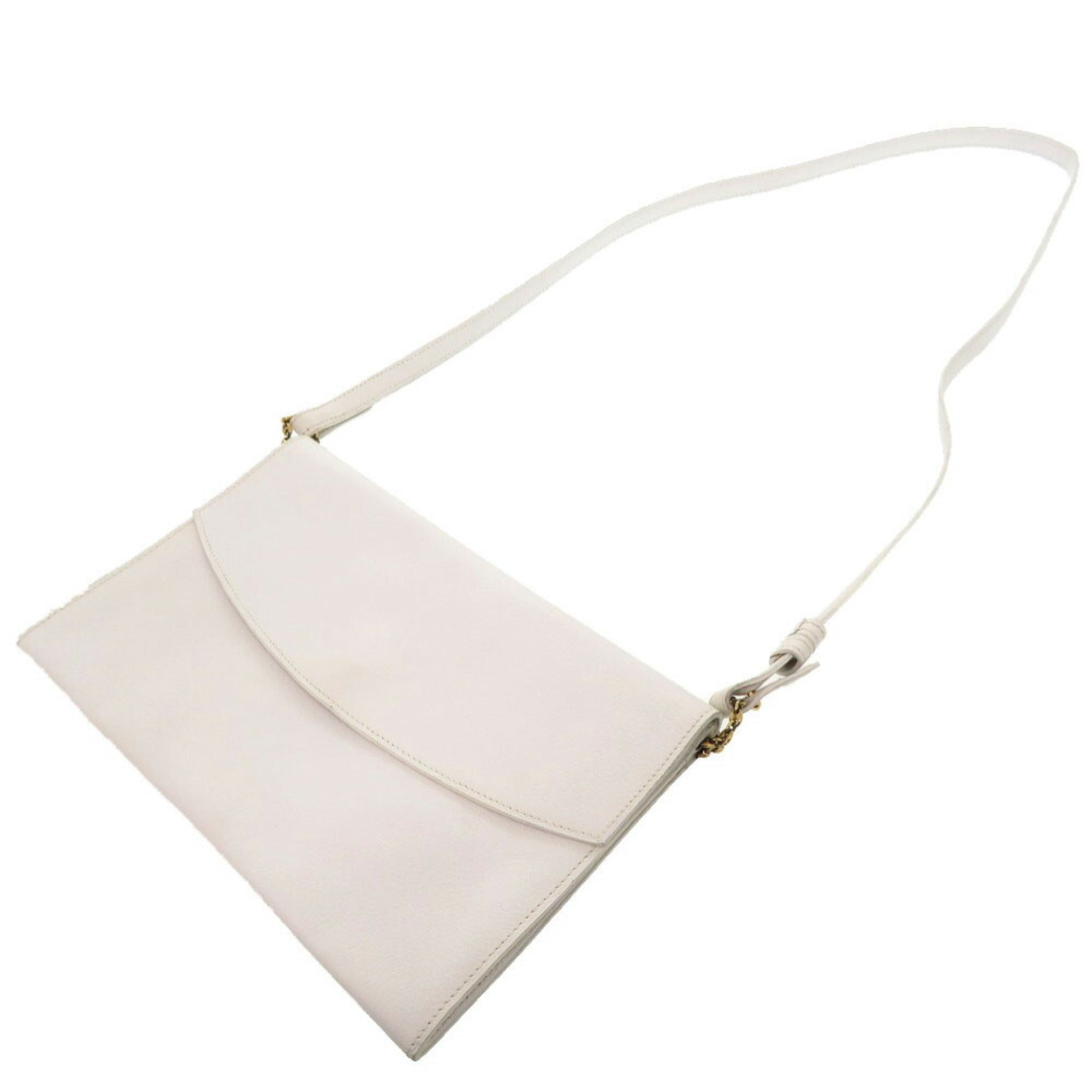 HMS Veau Gulliver White 〇K Stamped Shoulder Bag 0848 HERMES