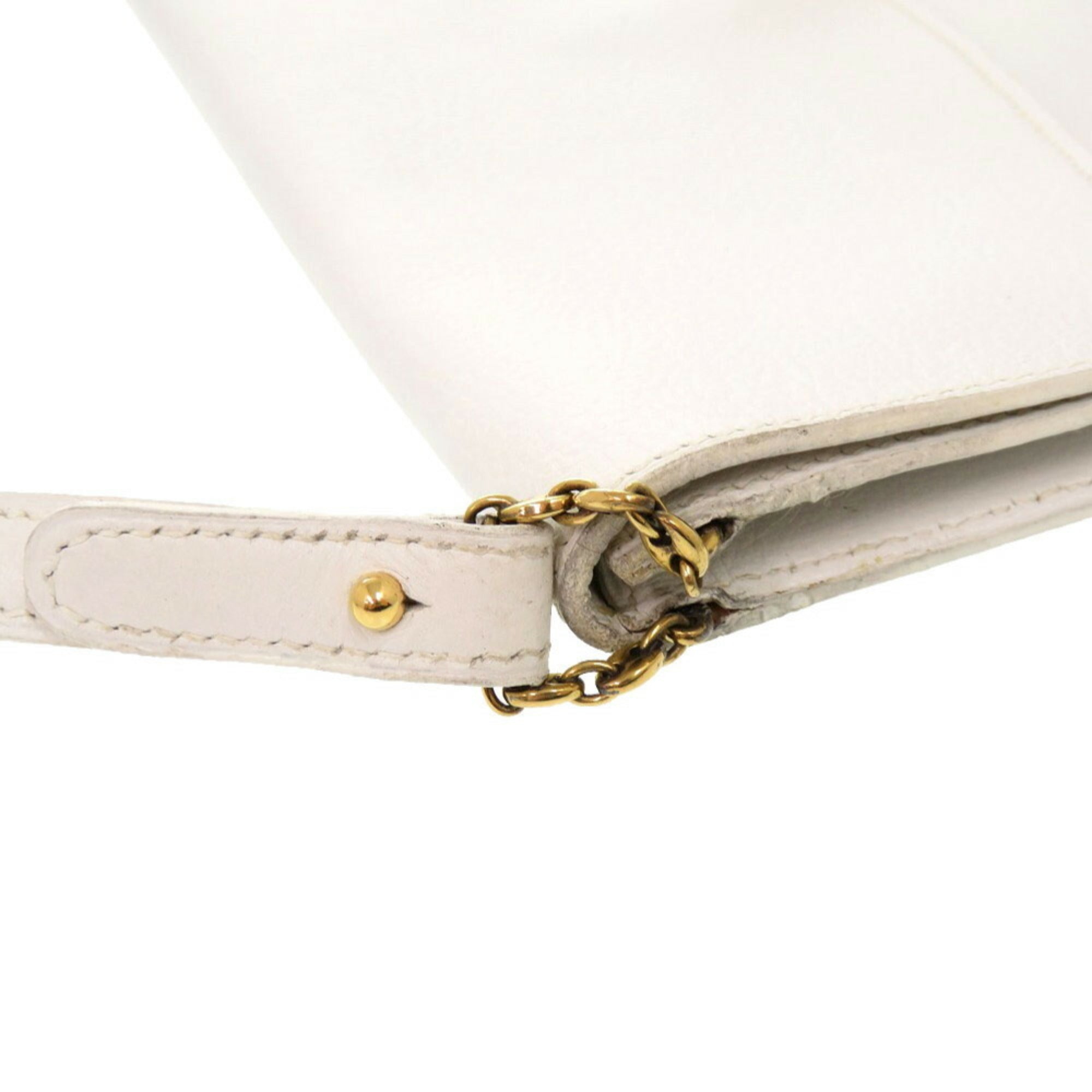 HMS Veau Gulliver White 〇K Stamped Shoulder Bag 0848 HERMES