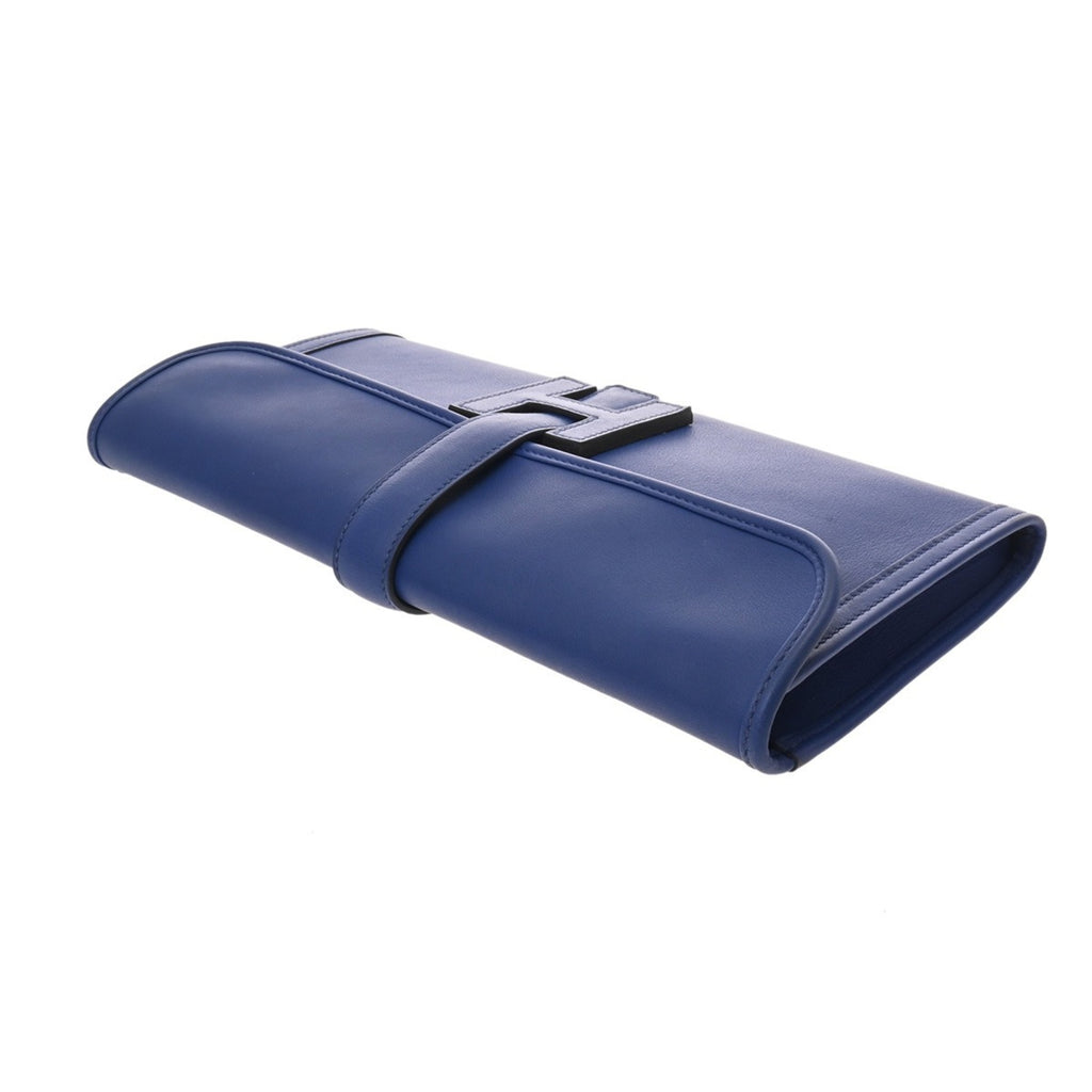 HMS Jige Elan Blue Saphir X Stamp (circa 2016) Unisex Swift Leather Clutch Bag