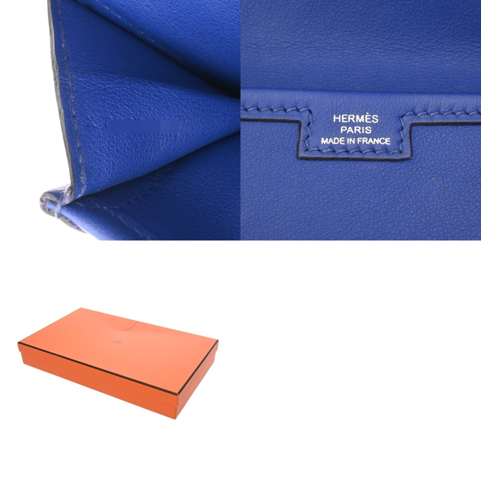 HMS Jige Elan Blue Saphir X Stamp (circa 2016) Unisex Swift Leather Clutch Bag