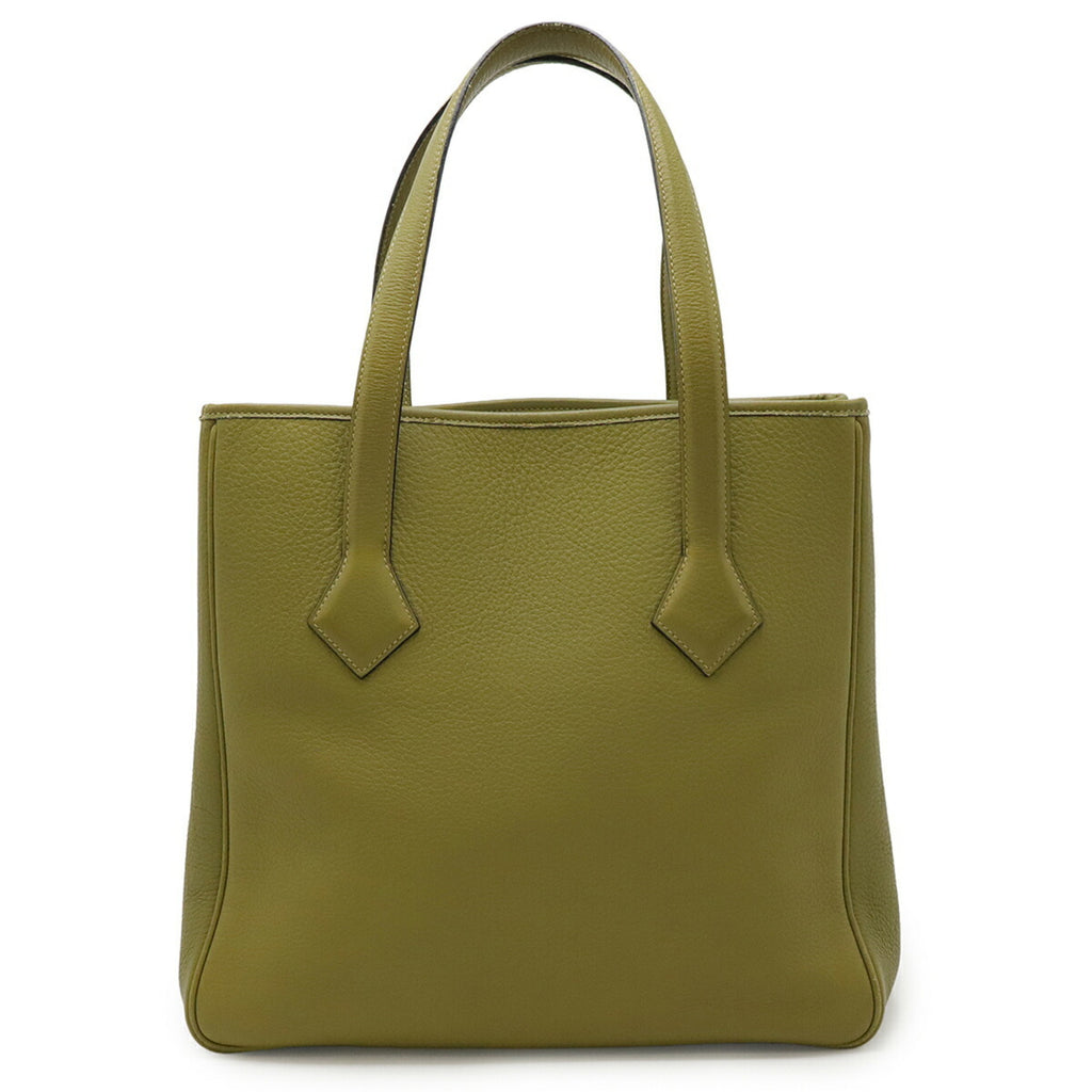 HMS Victoria Cabas 32 Tote/Shoulder Bag in Taurillon Clemence Leather, Anise Green, K Stamped