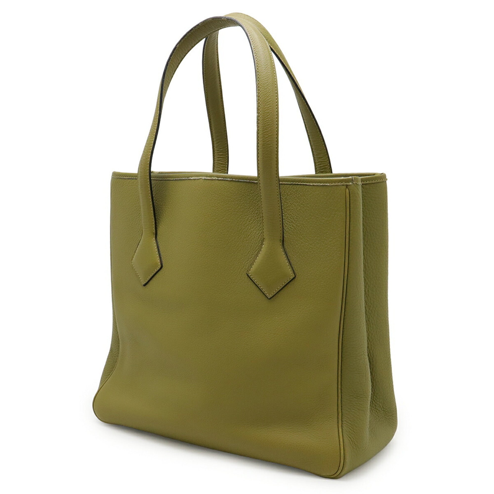 HMS Victoria Cabas 32 Tote/Shoulder Bag in Taurillon Clemence Leather, Anise Green, K Stamped