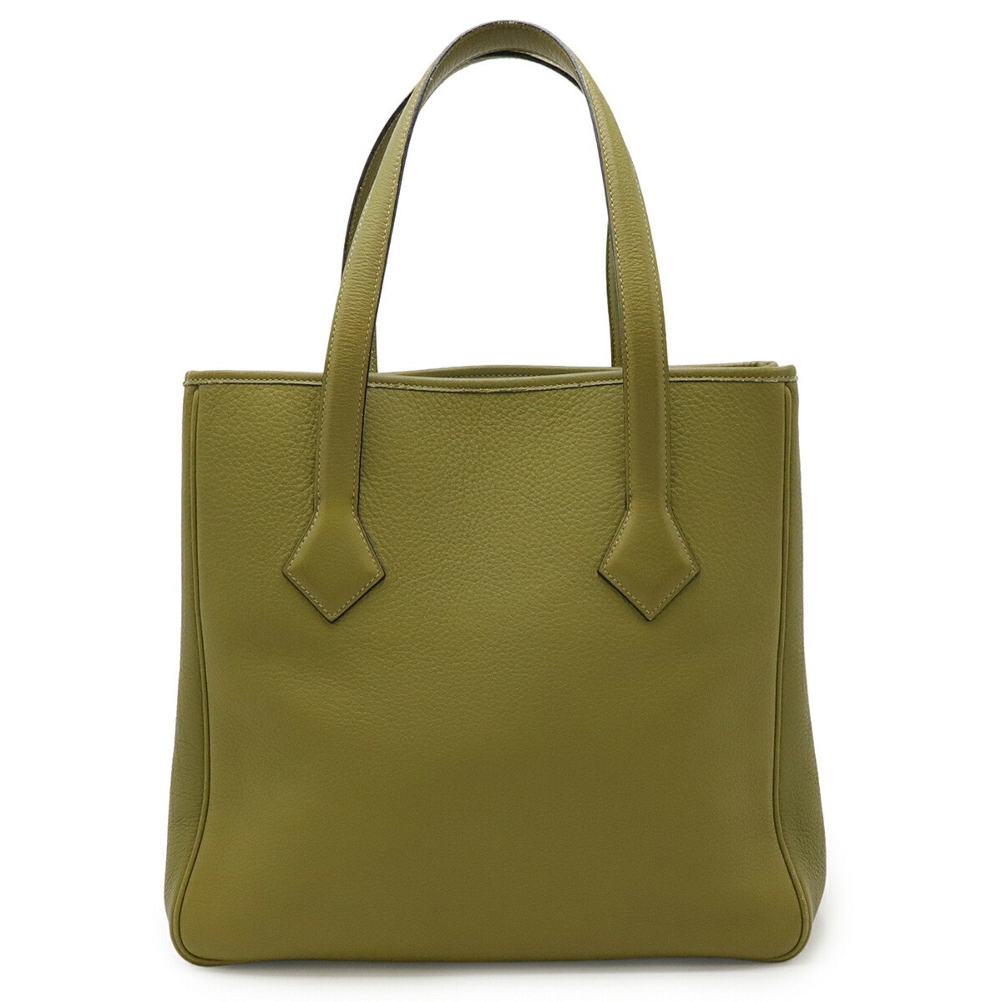 HMS Victoria Cabas 32 Tote/Shoulder Bag in Taurillon Clemence Leather, Anise Green, K Stamped