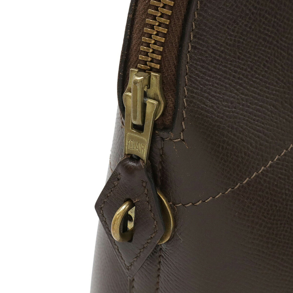 HMS Bolide 35 Handbag, Epsom Chocolate Leather, Dark Brown, ○S Stamped, Shoulder Bag