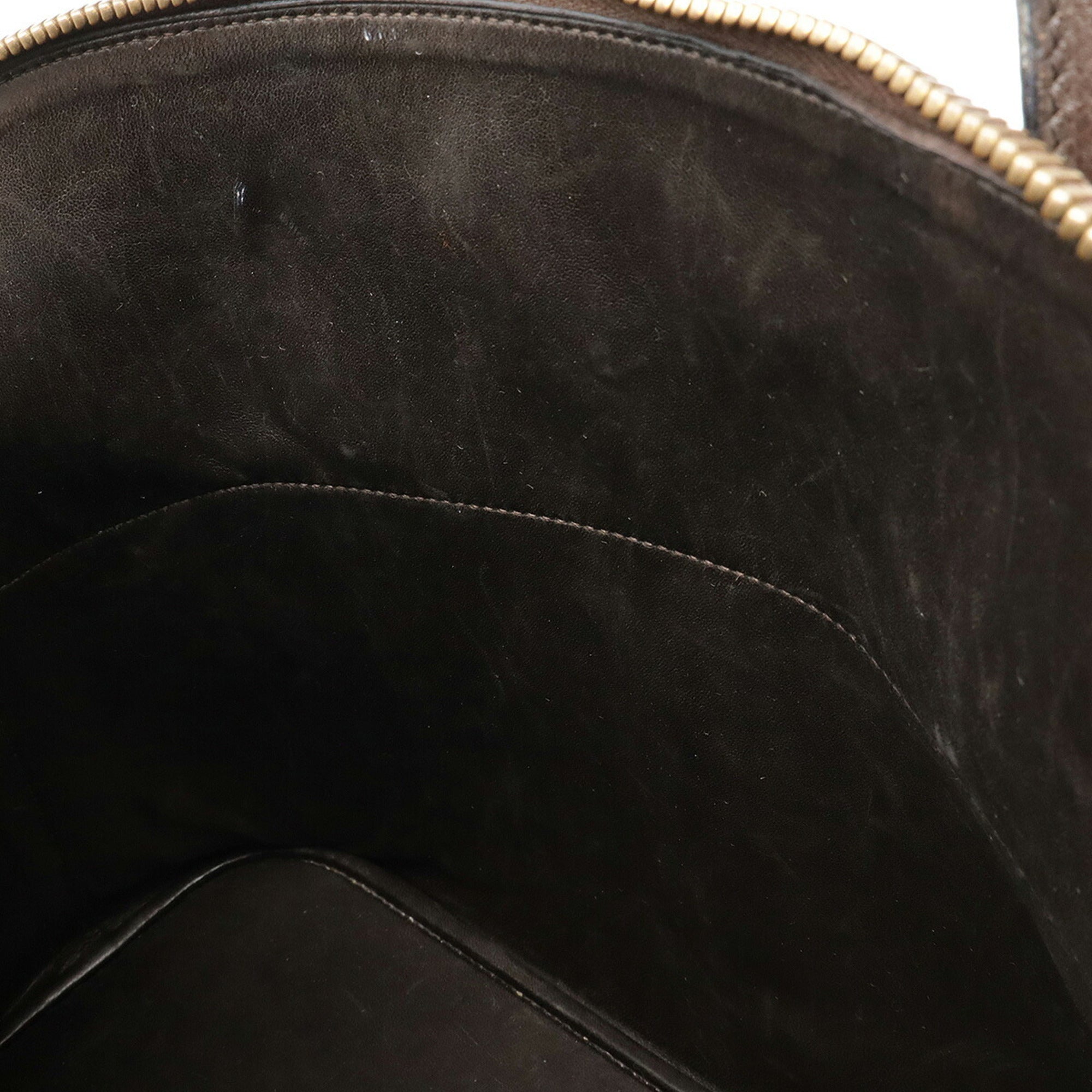 HMS Bolide 35 Handbag, Epsom Chocolate Leather, Dark Brown, ○S Stamped, Shoulder Bag