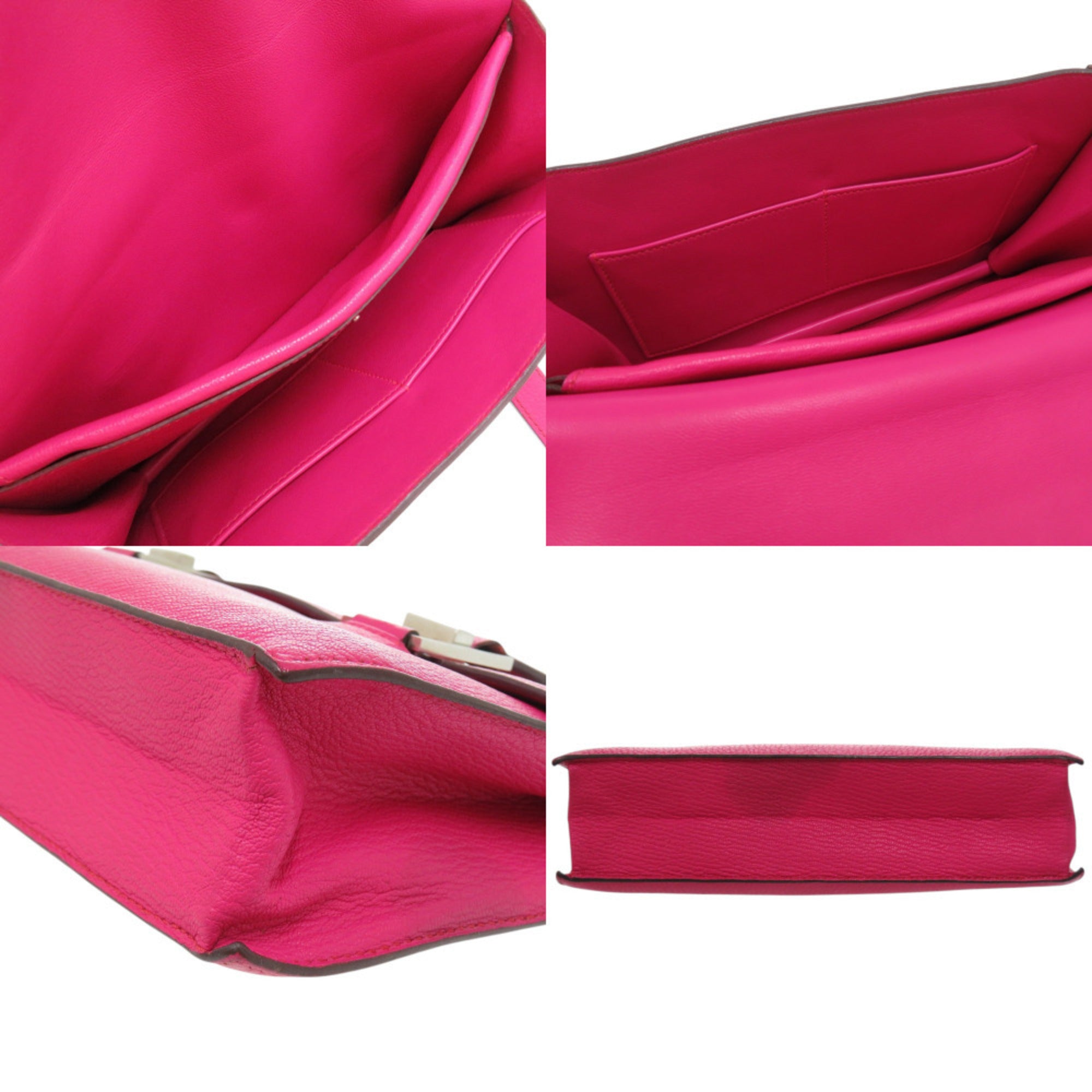 HMS 365 Chevre Rose Shocking Handbag 1017 HERMES