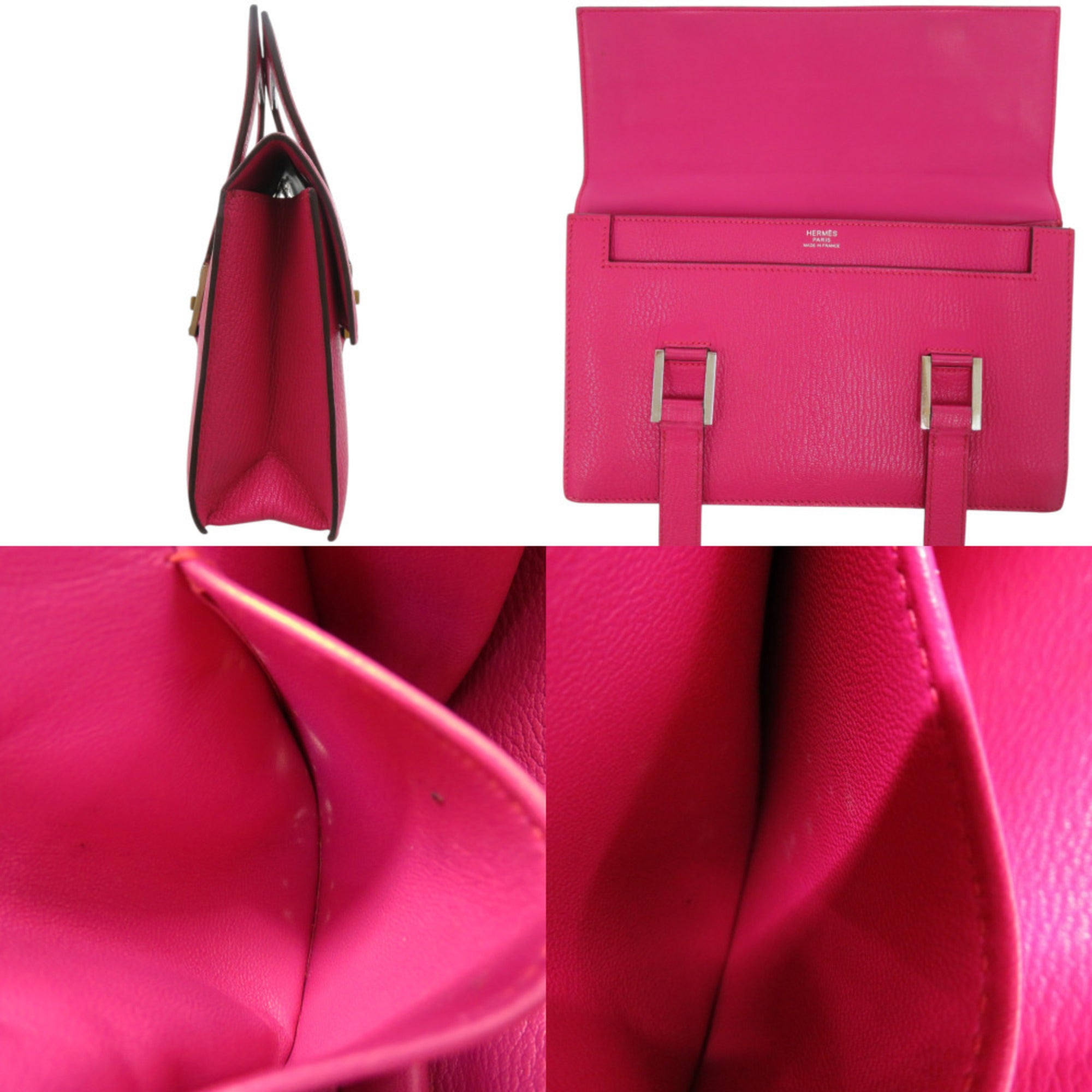 HMS 365 Chevre Rose Shocking Handbag 1017 HERMES