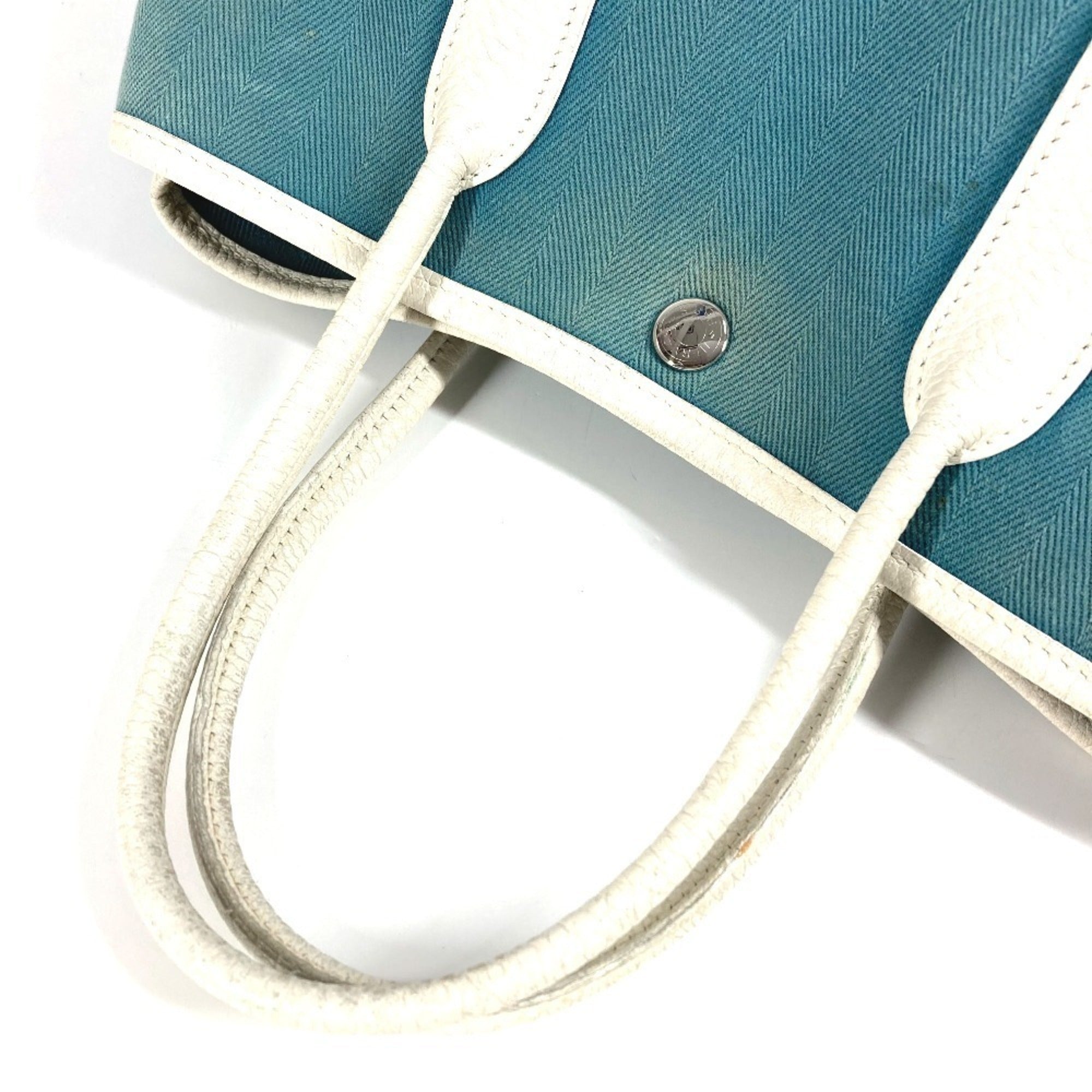 HMS Garden Party TPM Toile Officier Leather Handbag/Tote Bag, Women's, Blue