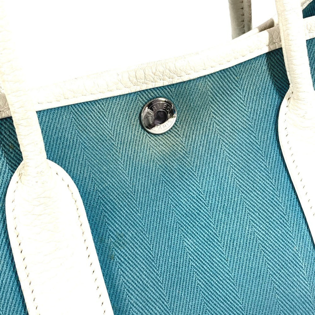 HMS Garden Party TPM Toile Officier Leather Handbag/Tote Bag, Women's, Blue