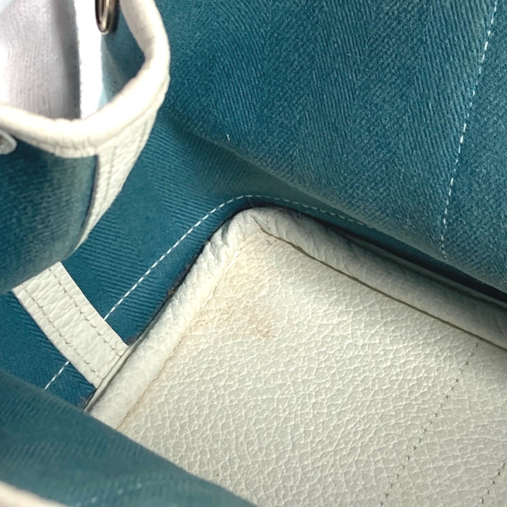 HMS Garden Party TPM Toile Officier Leather Handbag/Tote Bag, Women's, Blue