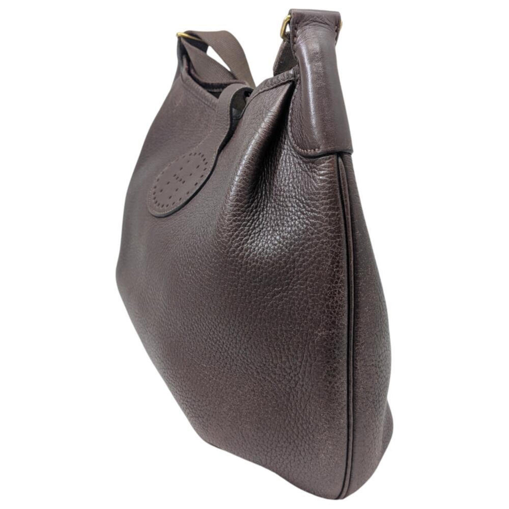 HMS Rodeo II de Togo Brown Leather Shoulder Bag, C Stamp, Made in 1999, for Men and Women