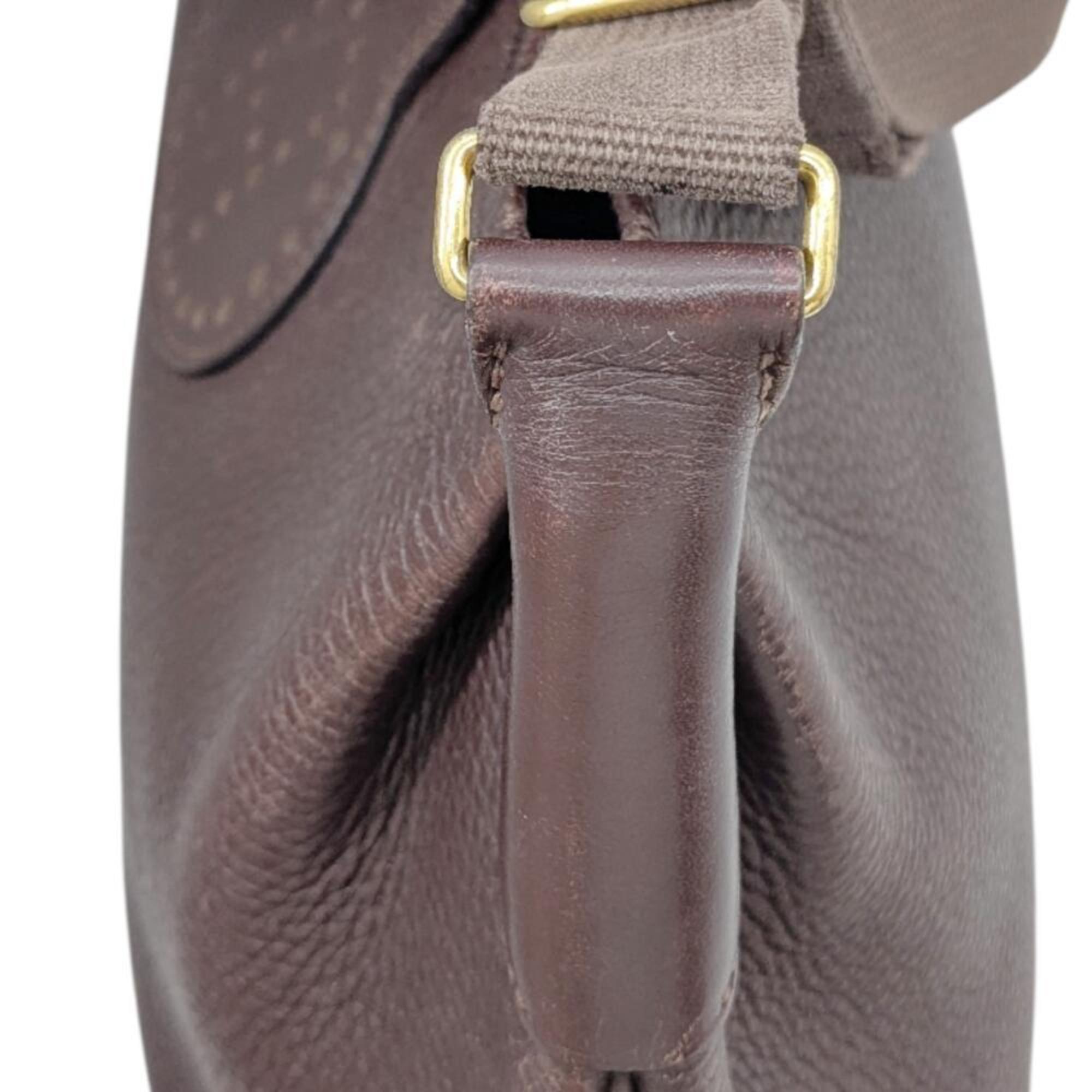 HMS Rodeo II de Togo Brown Leather Shoulder Bag, C Stamp, Made in 1999, for Men and Women