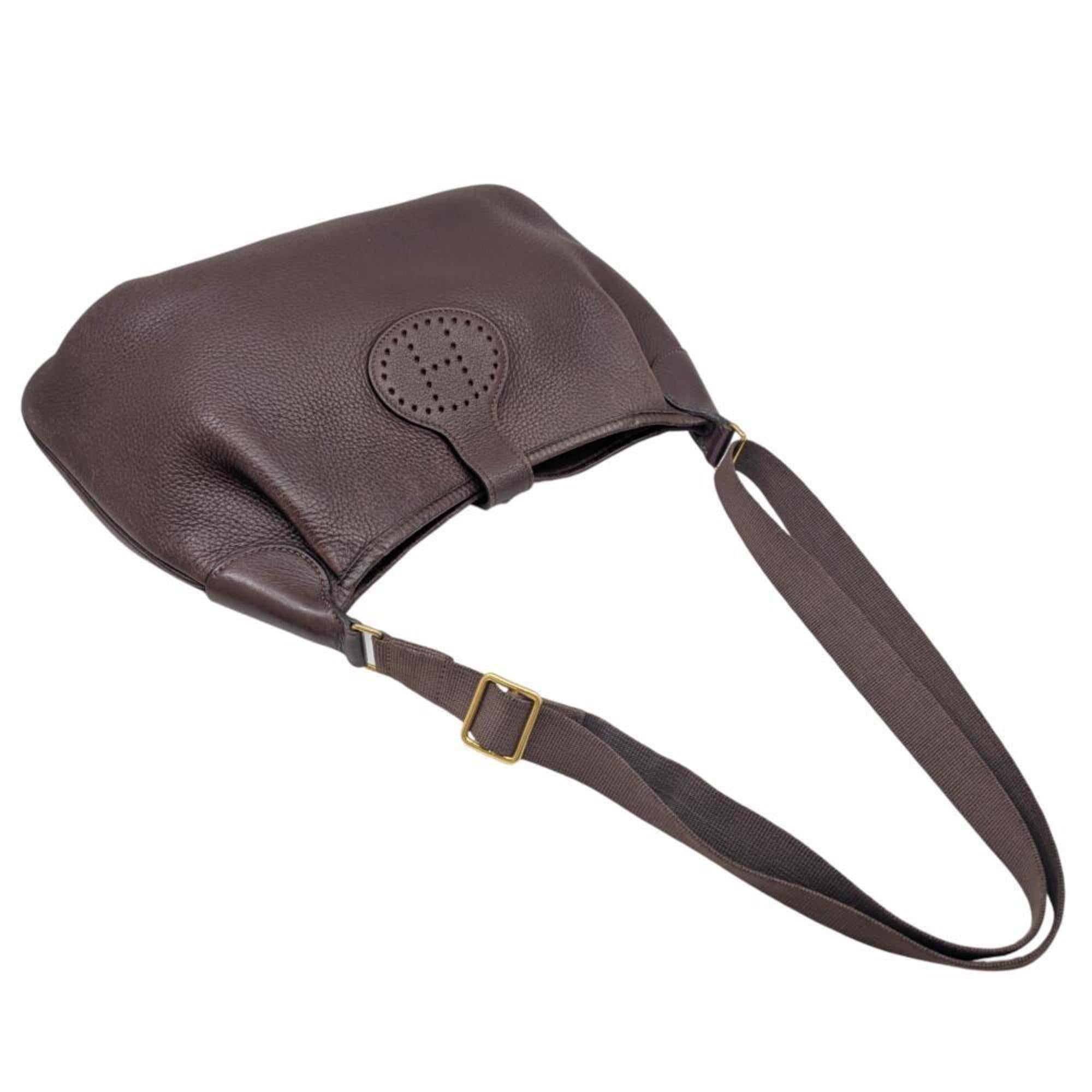 HMS Rodeo II de Togo Brown Leather Shoulder Bag, C Stamp, Made in 1999, for Men and Women