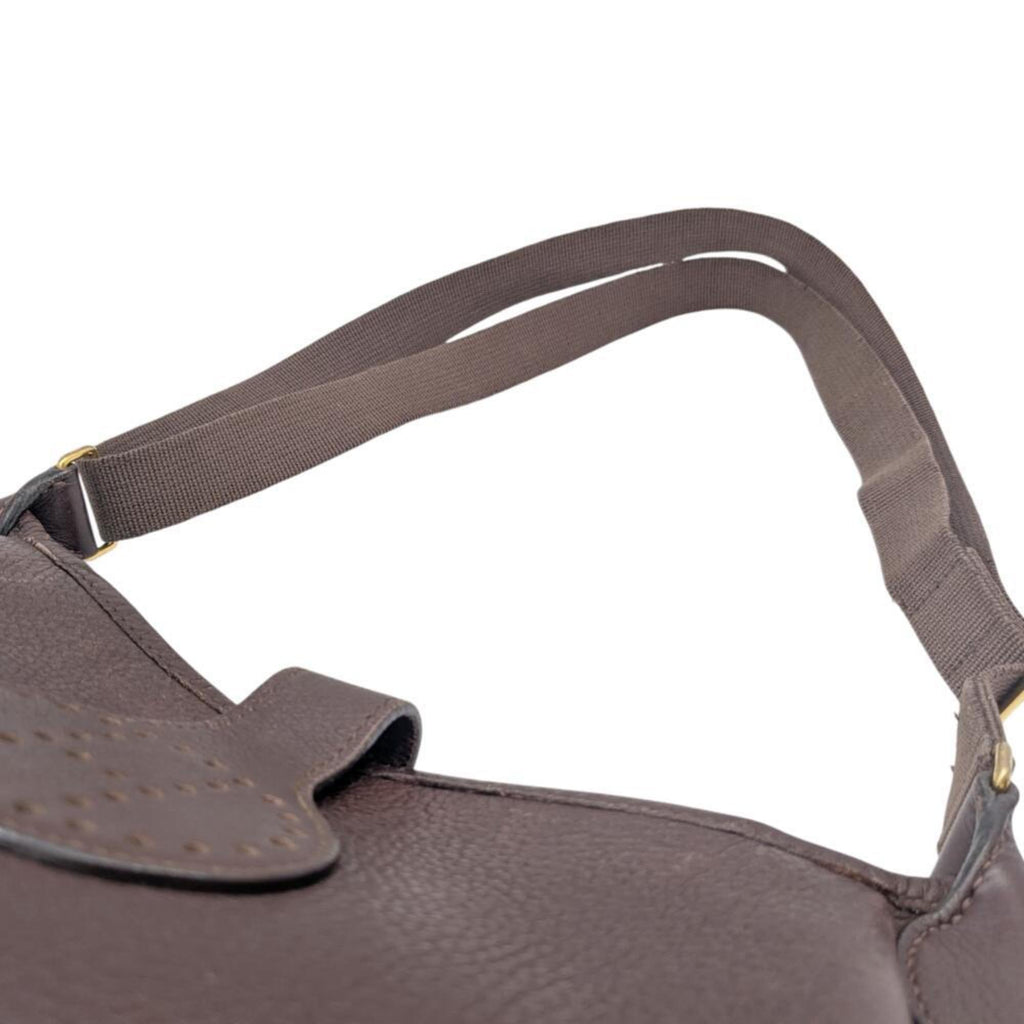 HMS Rodeo II de Togo Brown Leather Shoulder Bag, C Stamp, Made in 1999, for Men and Women