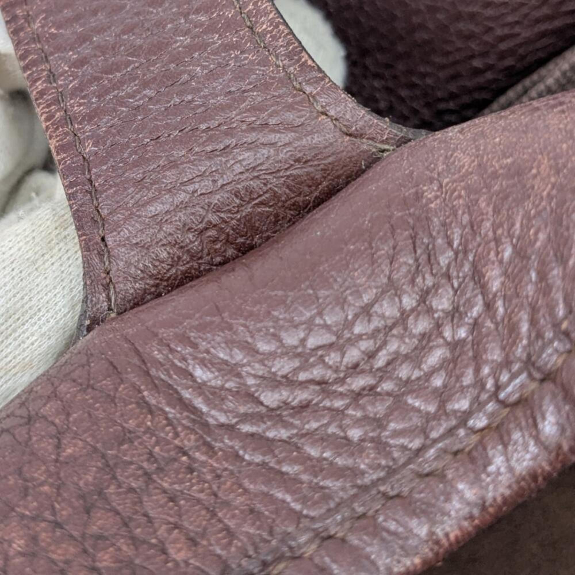 HMS Rodeo II de Togo Brown Leather Shoulder Bag, C Stamp, Made in 1999, for Men and Women