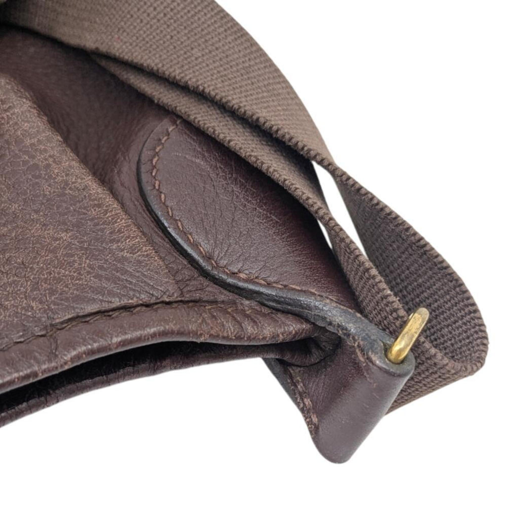 HMS Rodeo II de Togo Brown Leather Shoulder Bag, C Stamp, Made in 1999, for Men and Women