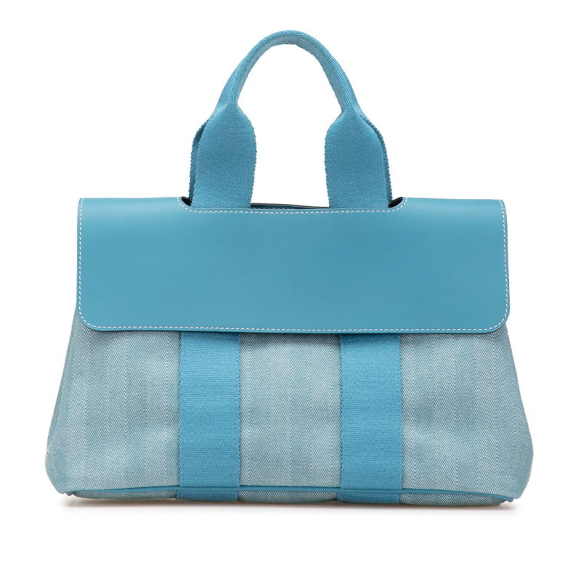 HMS Hermès Valparaiso PM Handbag in Blue Jean Toile Chevron Leather for Women