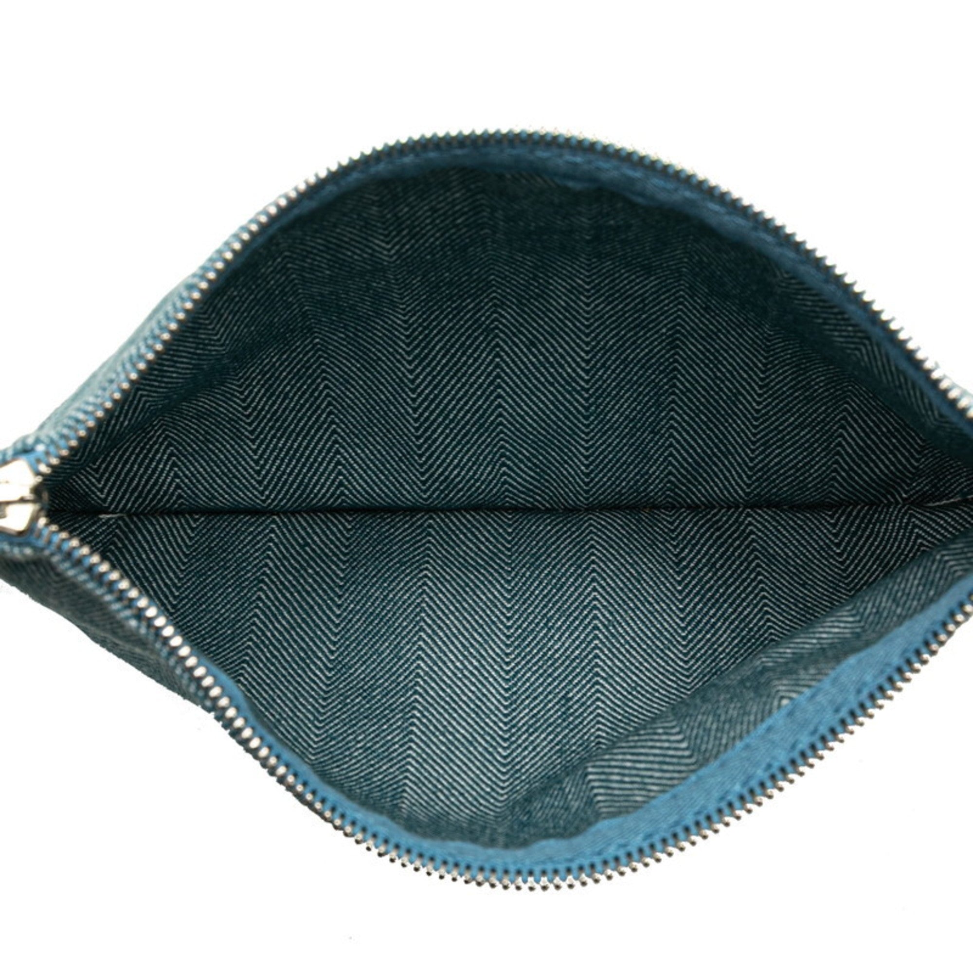 HMS Hermès Valparaiso PM Handbag in Blue Jean Toile Chevron Leather for Women