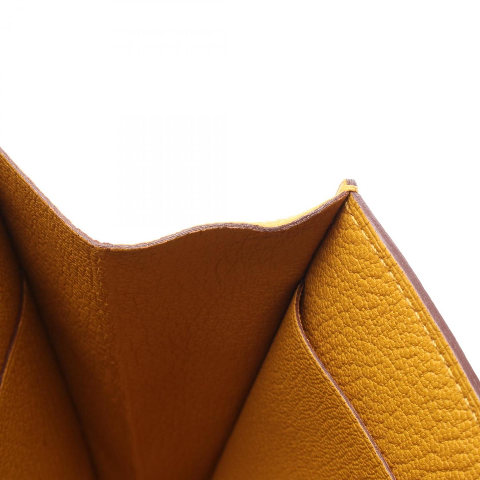 HMS Hermès Click 16 Shoulder Bag, Leather Chevre, Women's, Yellow