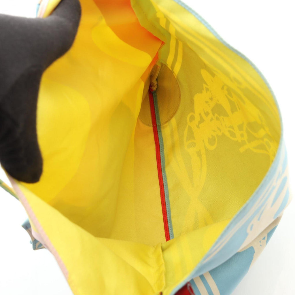 HMS HERMES BRIDES de GALA shoulder bag, silk and leather, women's, blue, red, multicolor