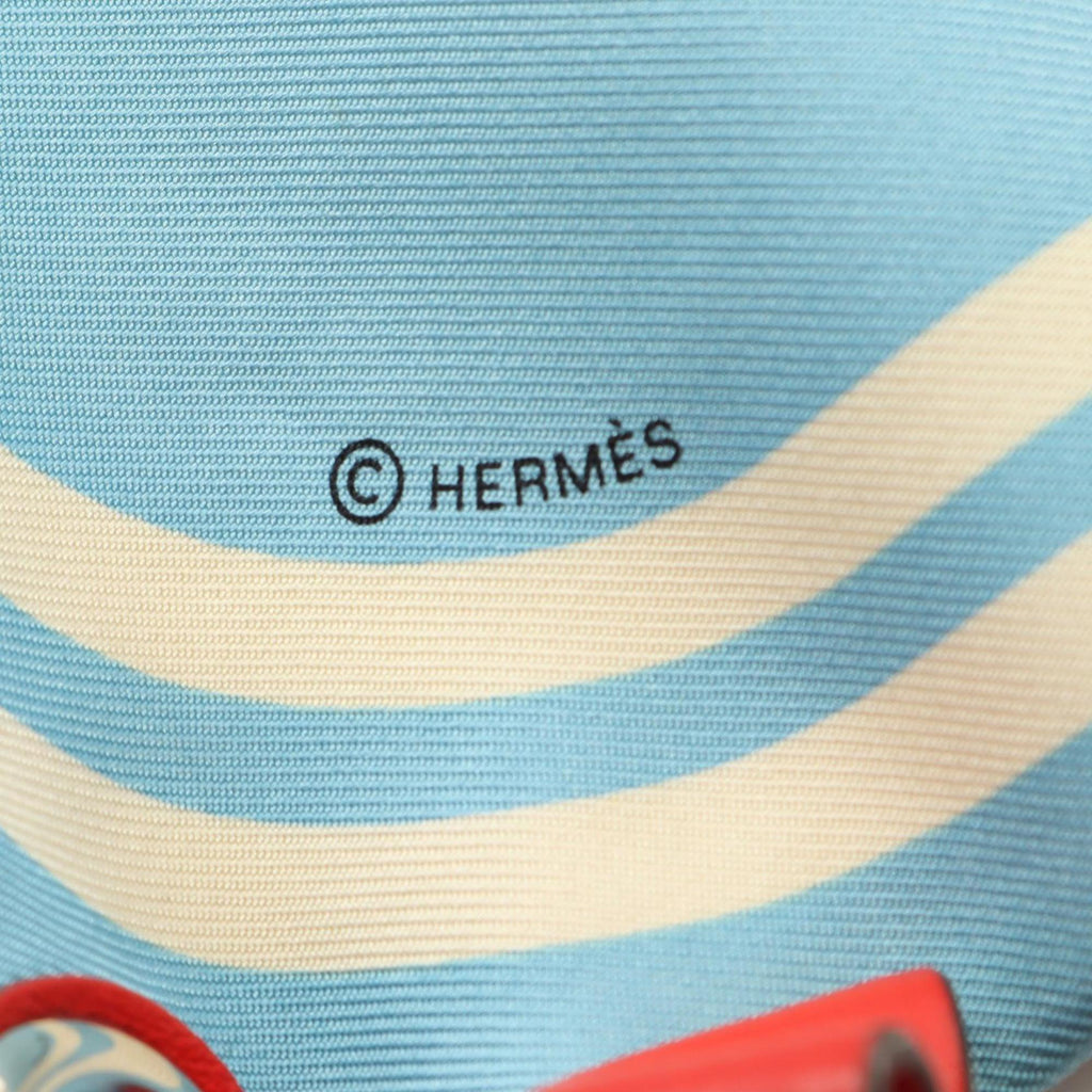 HMS HERMES BRIDES de GALA shoulder bag, silk and leather, women's, blue, red, multicolor