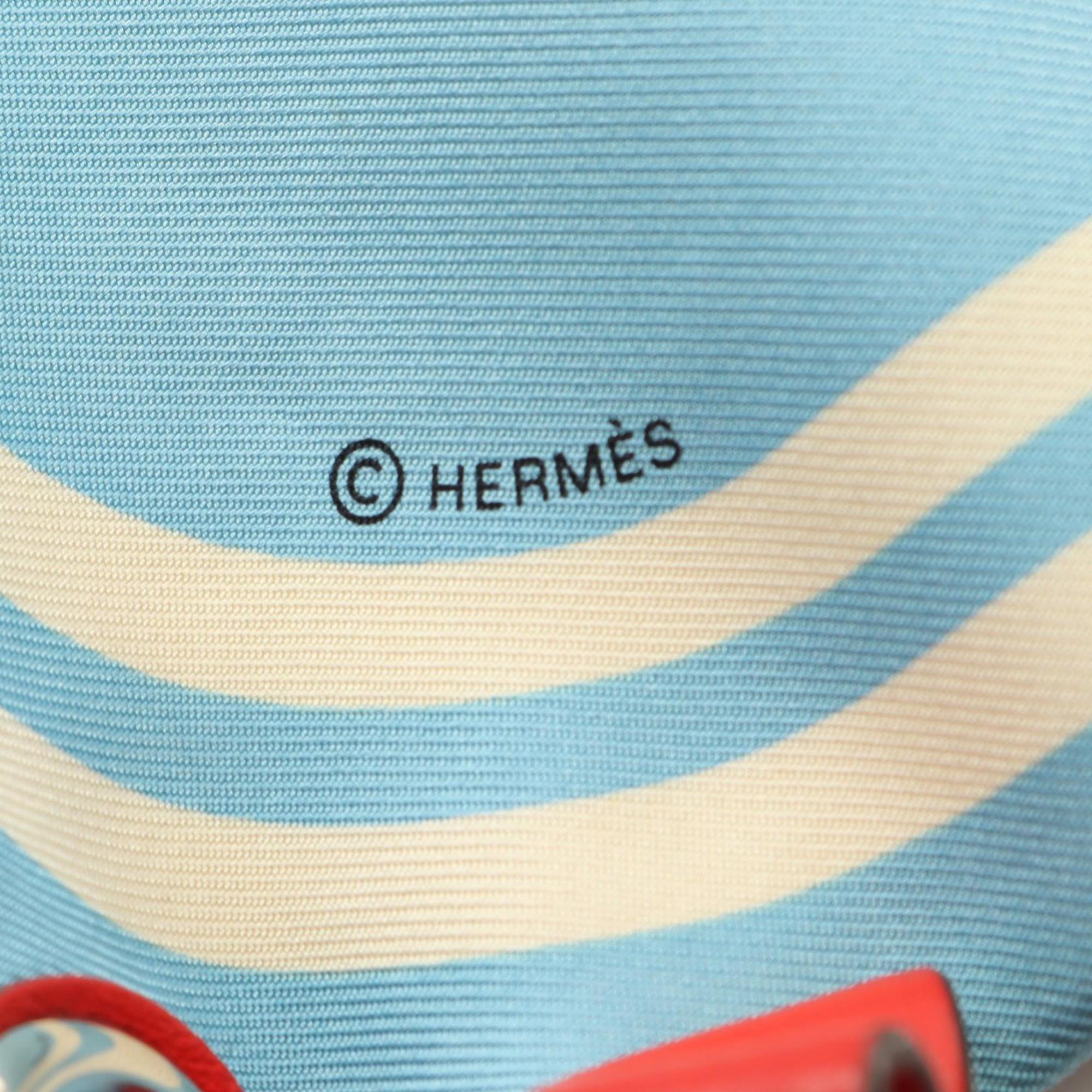 HMS HERMES BRIDES de GALA shoulder bag, silk and leather, women's, blue, red, multicolor