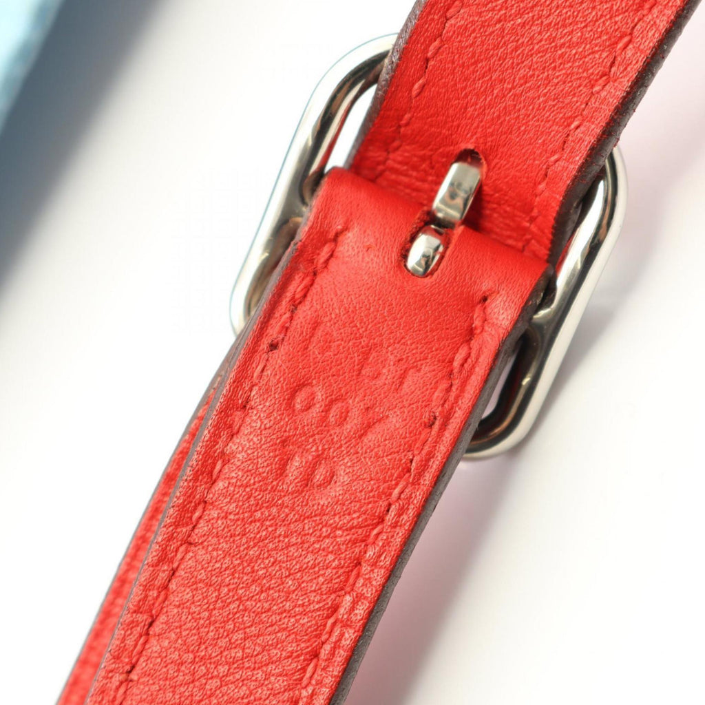 HMS HERMES BRIDES de GALA shoulder bag, silk and leather, women's, blue, red, multicolor