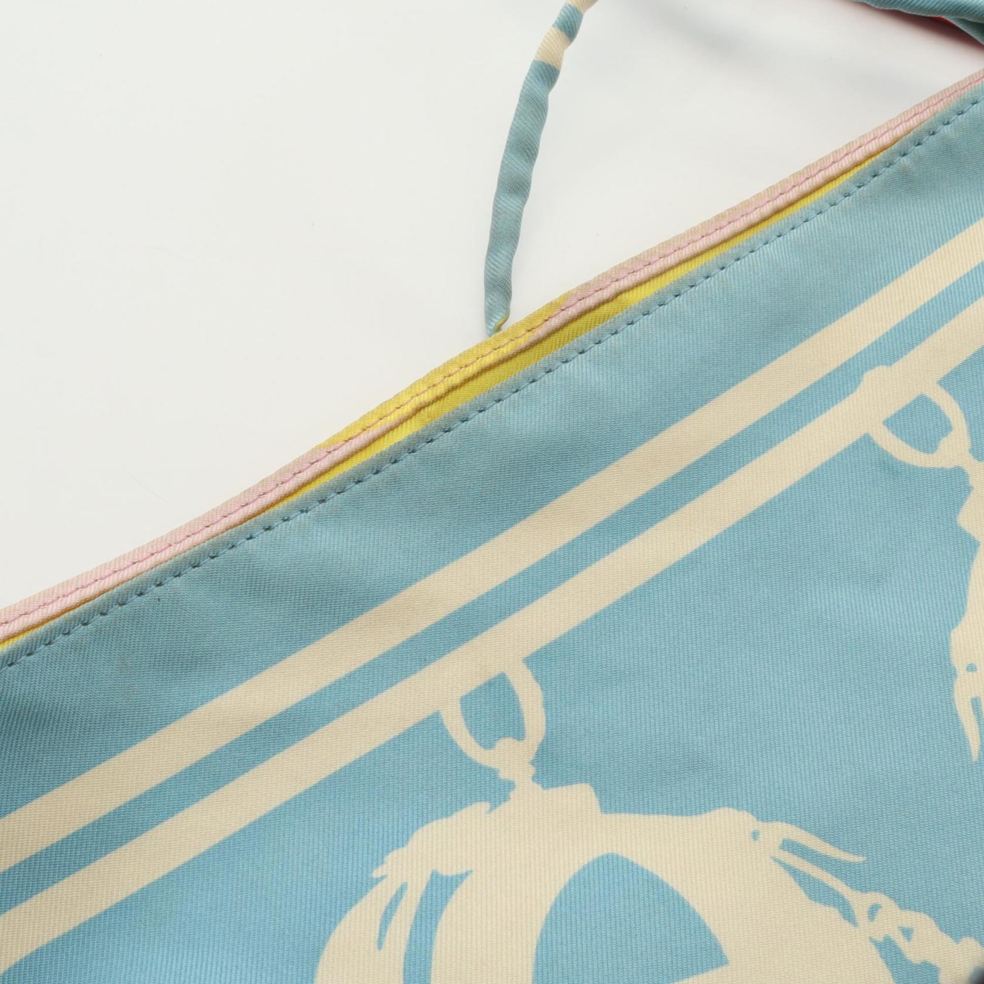 HMS HERMES BRIDES de GALA shoulder bag, silk and leather, women's, blue, red, multicolor